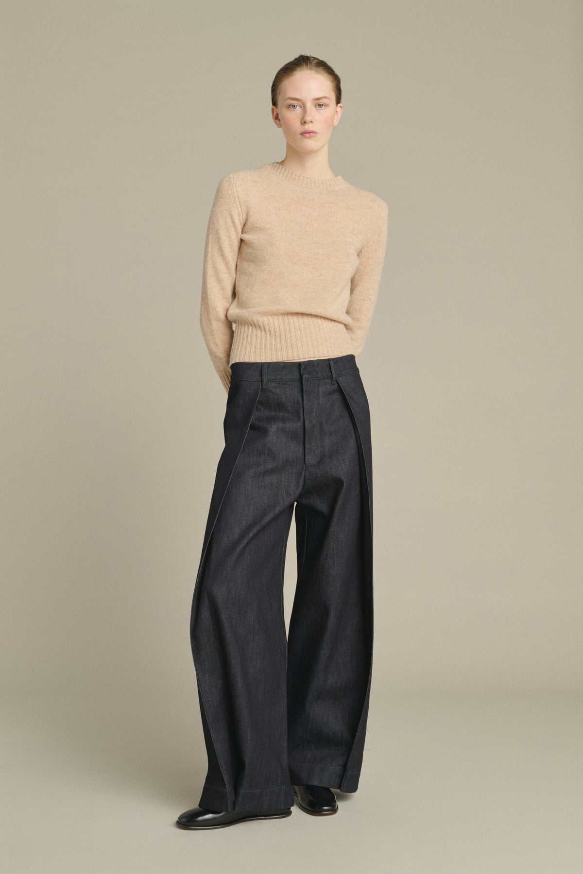 Pull Gipsy - Écru Chiné - Laine Mérinos - Femme vue 3