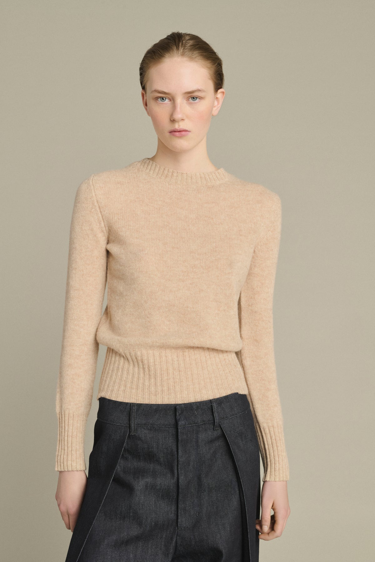 Pull Gipsy - Écru Chiné - Laine Mérinos - Femme vue 1