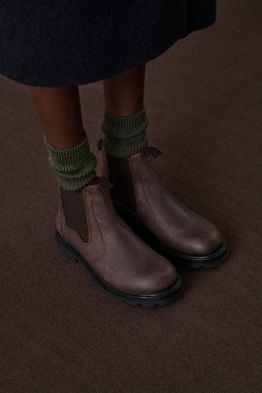 Botines Fog - Marrón Oscuro - Cuero - Mujer