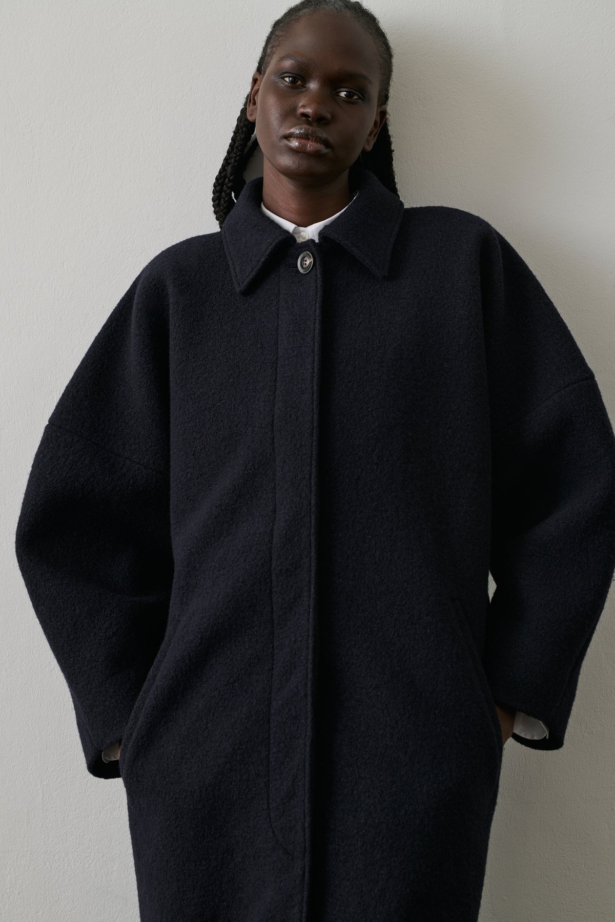 Abrigo Guilhem - Deep Navy - Lana - Mujer