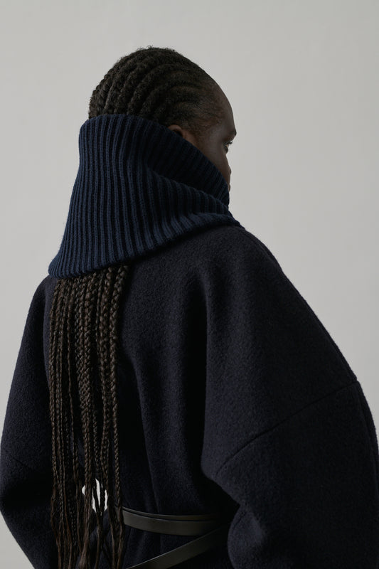 Ginez scarf - Navy - Wool - Women