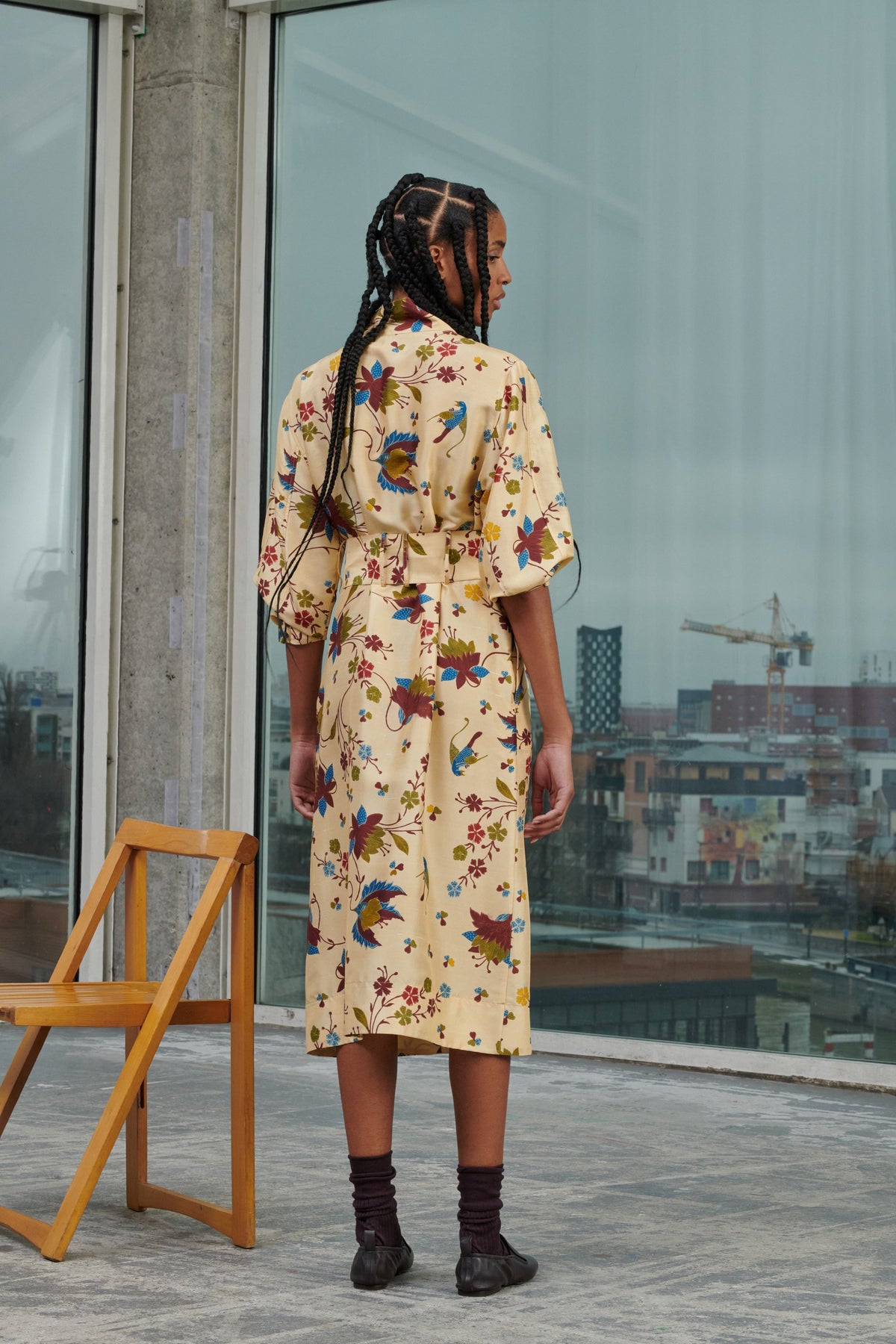 ROBE WINSLET MULTICO ECRU