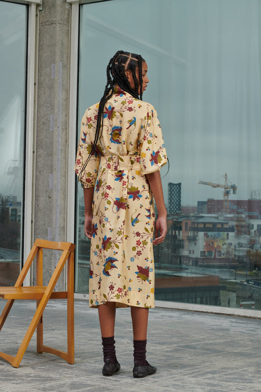 ROBE WINSLET MULTICO ECRU