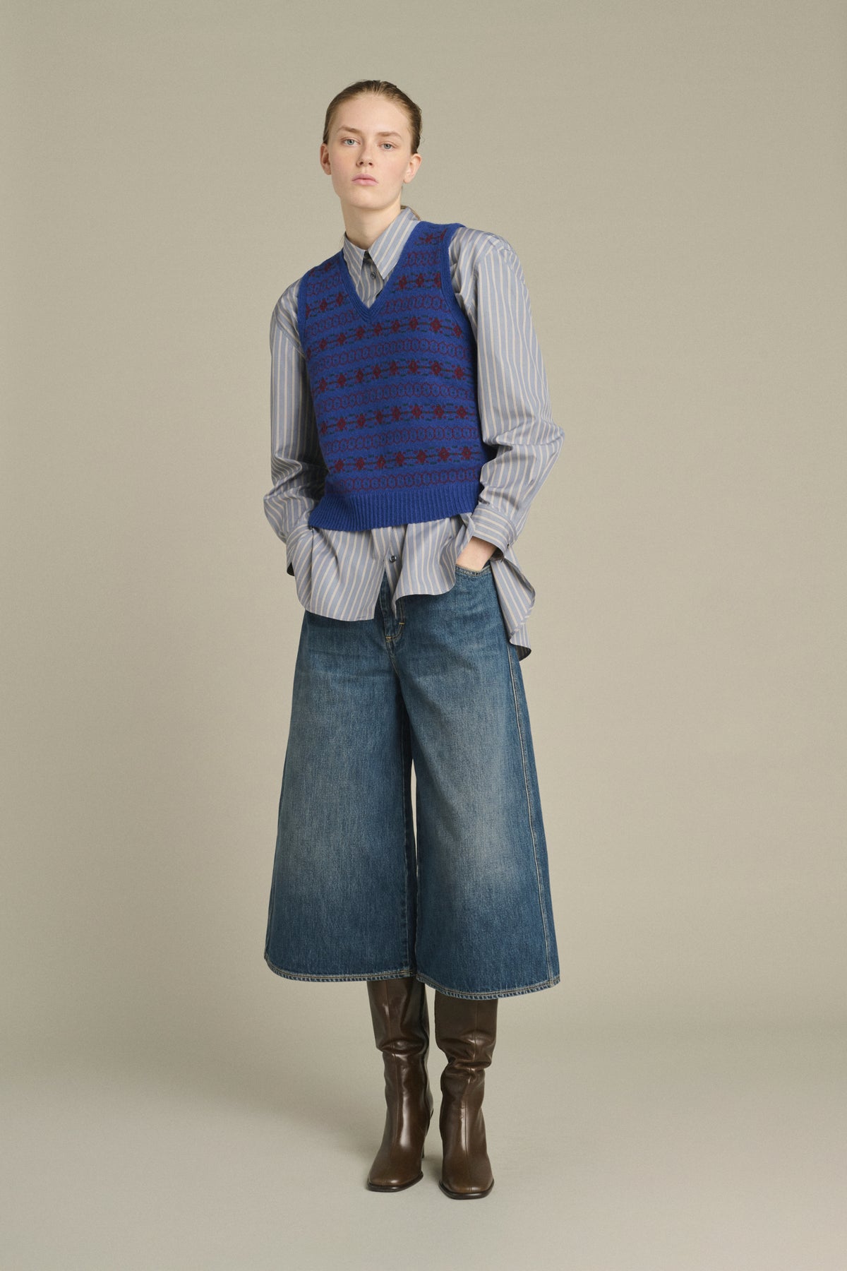 Pull Ileana - Multico Violet - Laine Mérinos - Femme vue 1