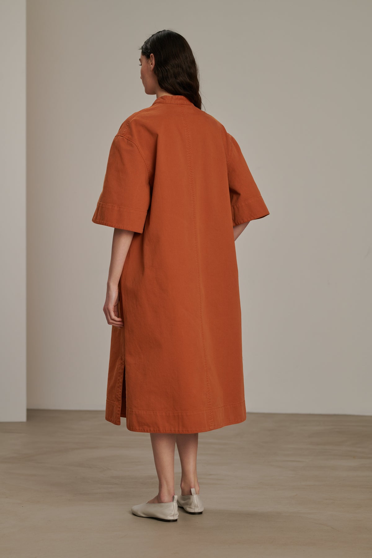 Robe Brook - Orange - Coton - Femme vue 3