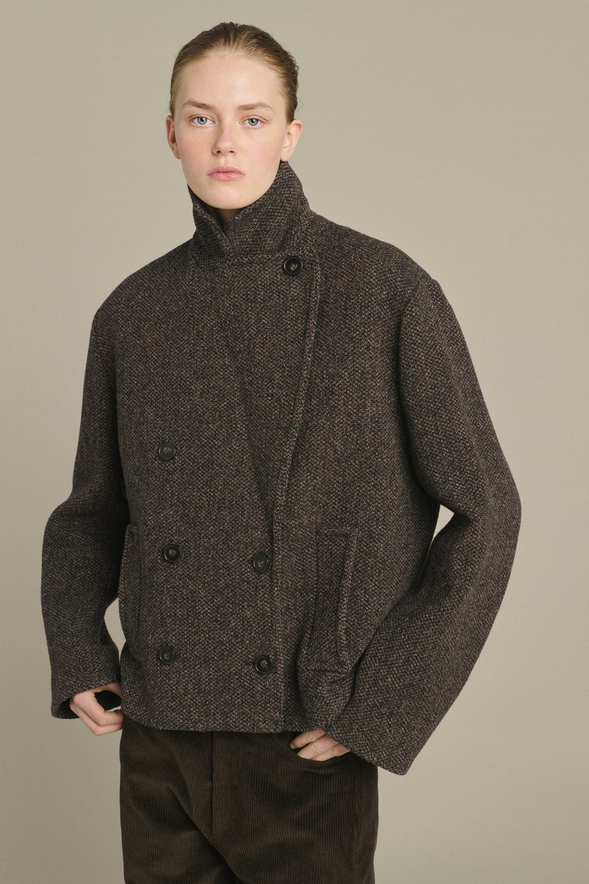 Manteau Joseph - Marron/Noir - Laine - Femme vue 3