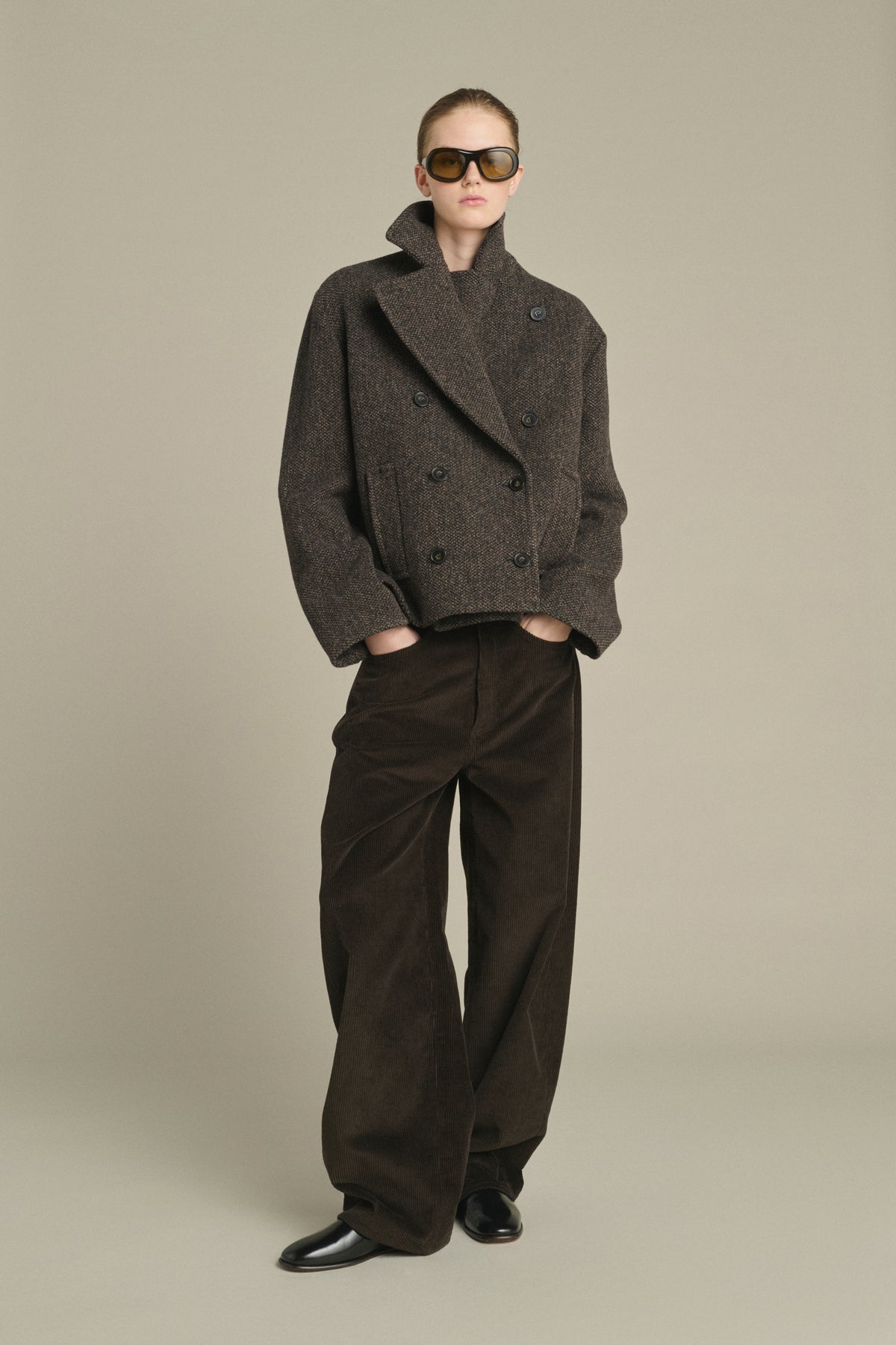 Manteau Joseph - Marron/Noir - Laine - Femme vue 1
