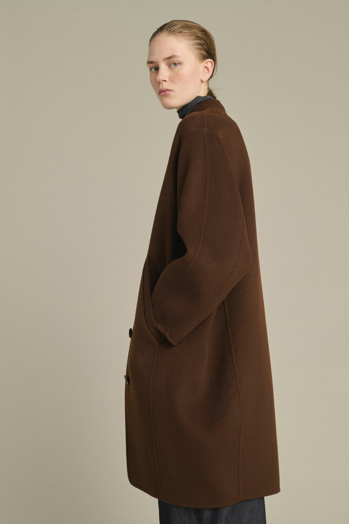 Manteau Beaulieu - Chocolat - Laine - Femme vue 3