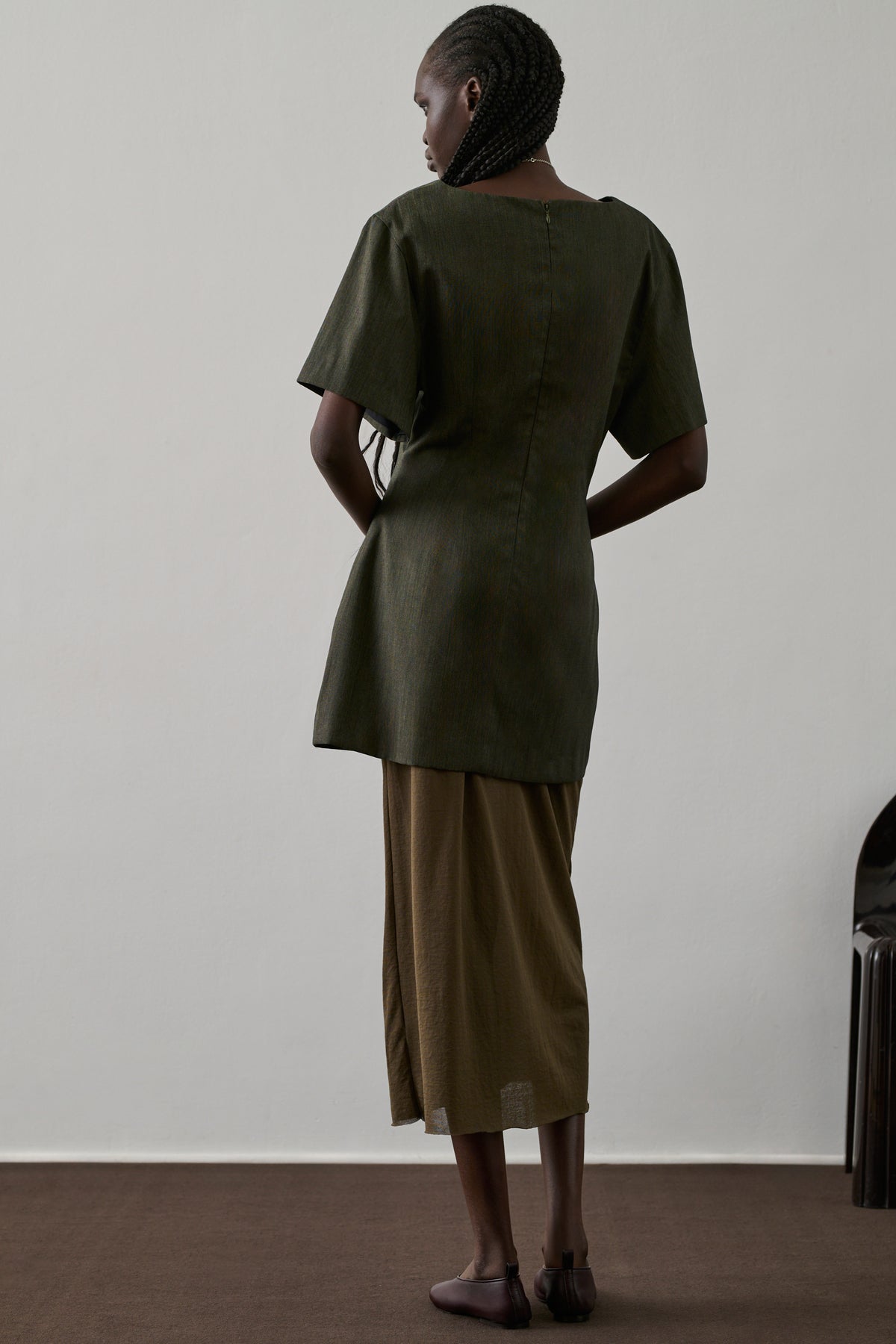 Gladys dress - Khaki Marl - Wool - Women