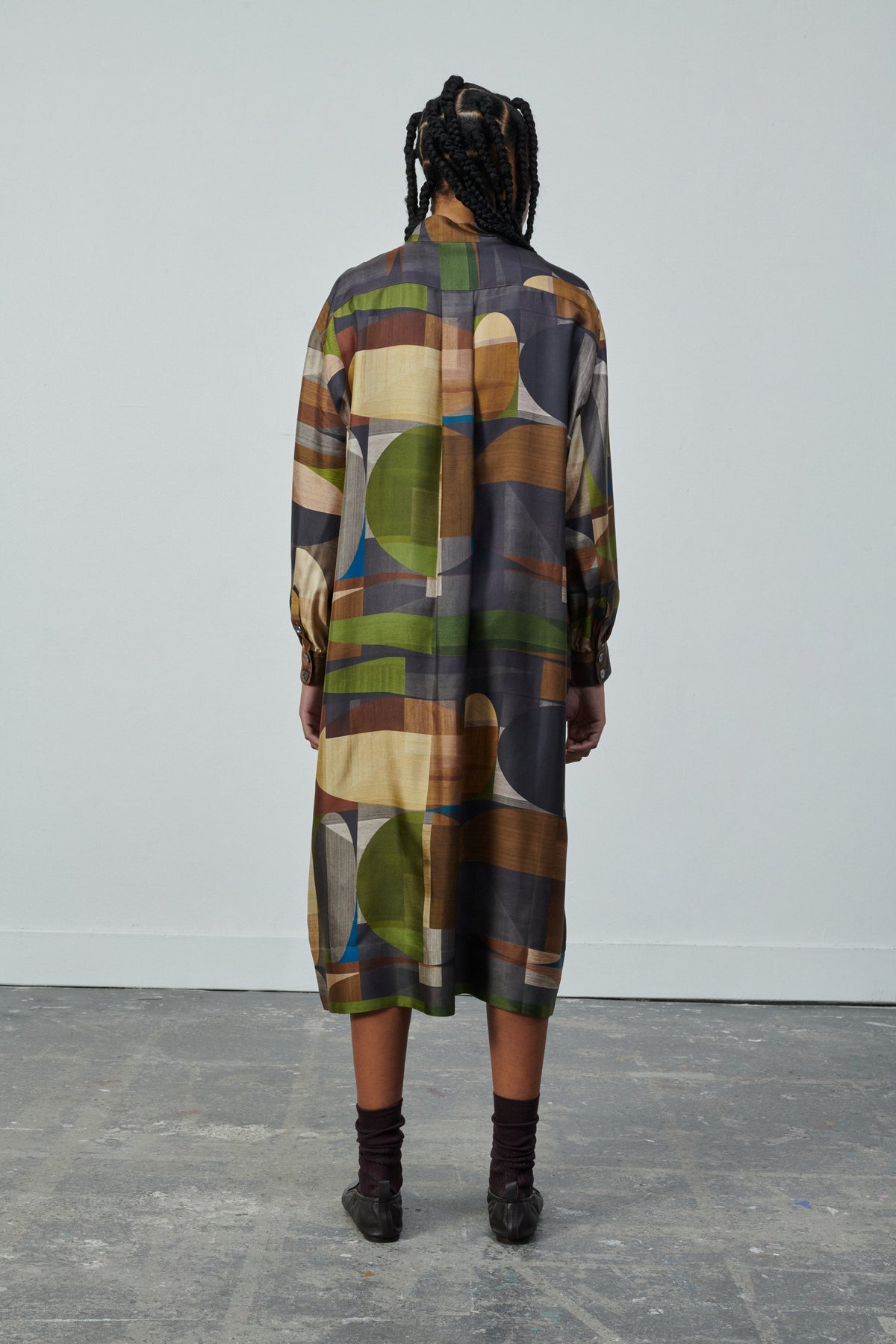 ROBE VEDA VERT/MARRON
