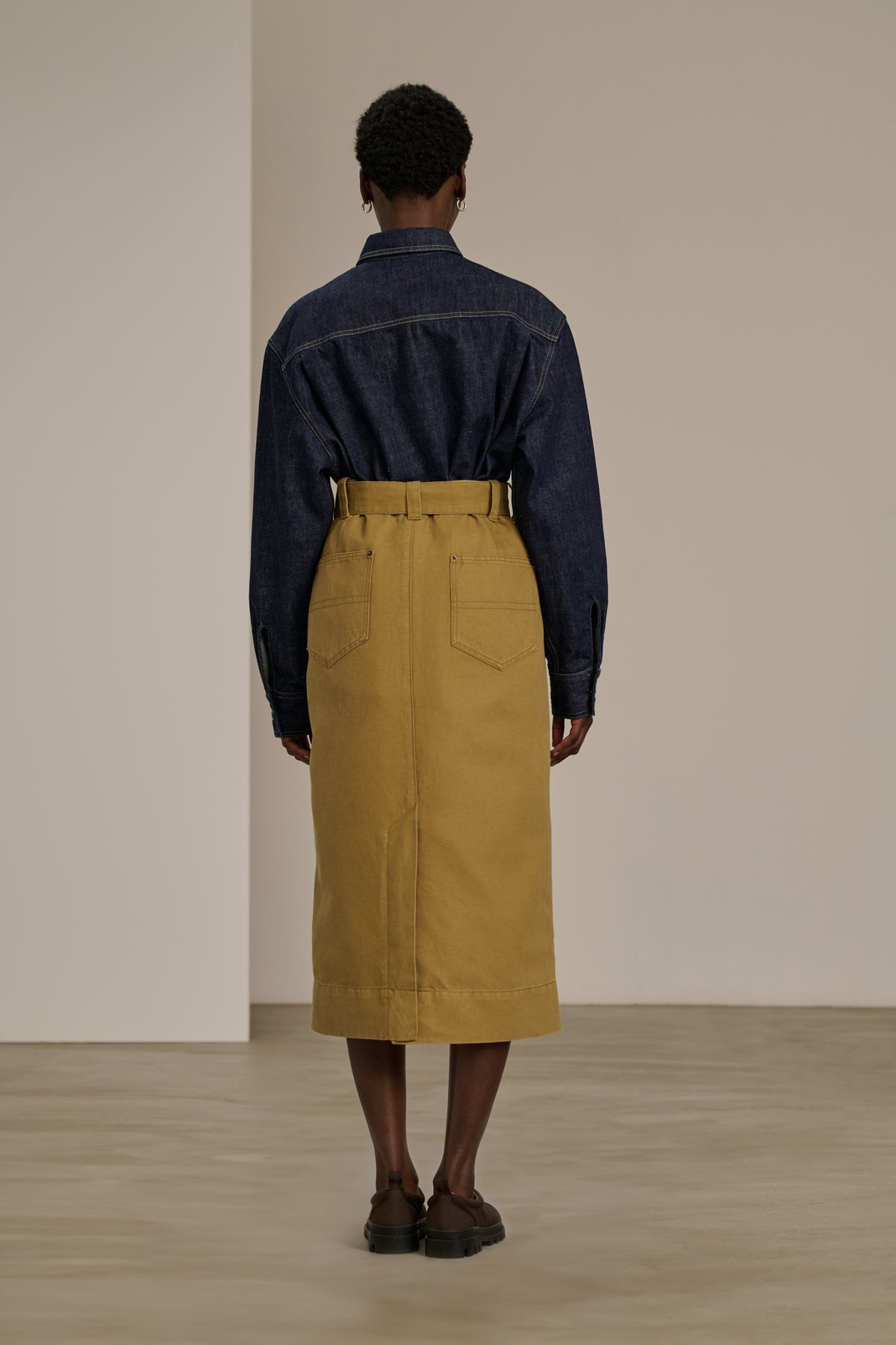 Falda Clara - Beige - Algodón - Mujer