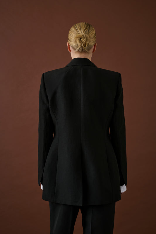 Veste Mia - Noir - Lin - Femme