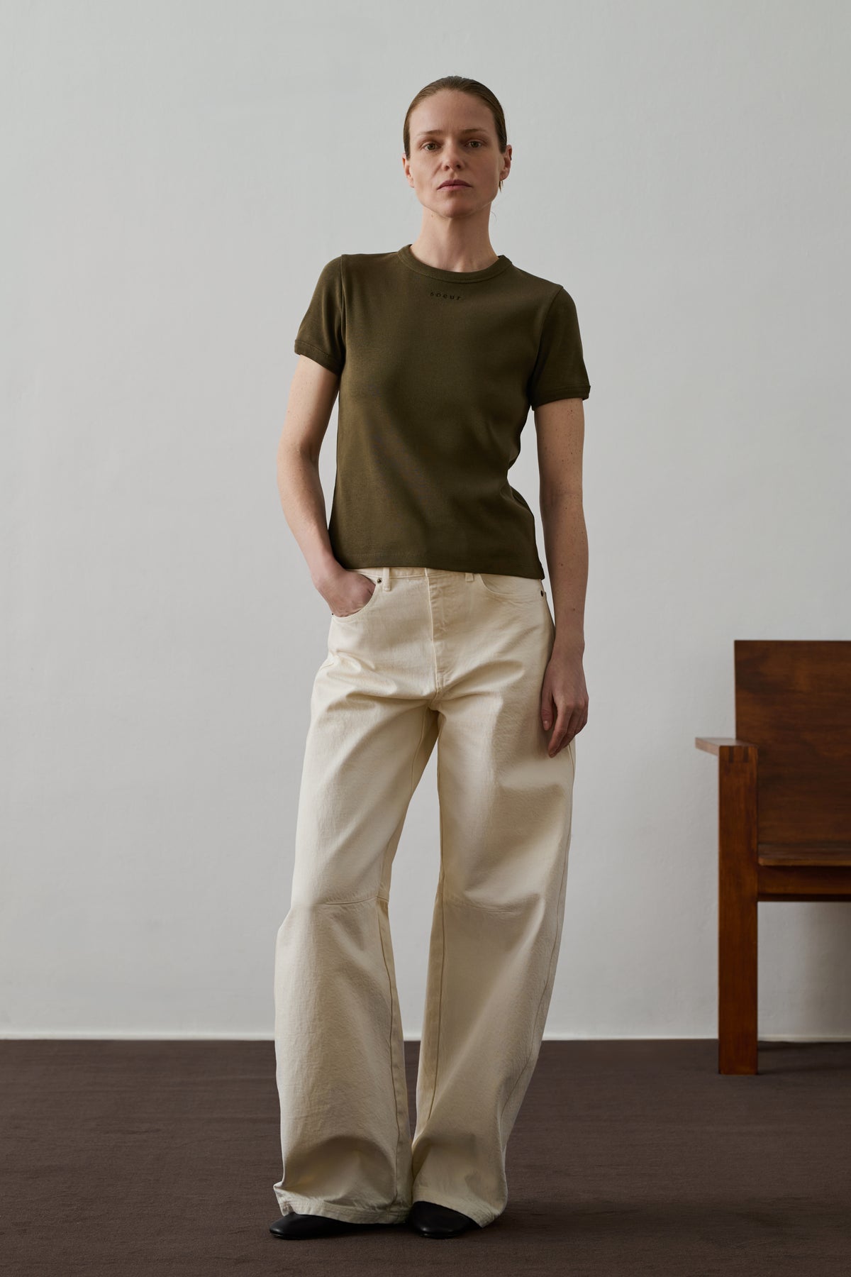 Tee-Shirt Aristide - Kaki Foncé - Coton - Femme vue 2