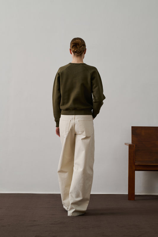 Artemis Sweatshirt - Dark Khaki - Cotton - Women