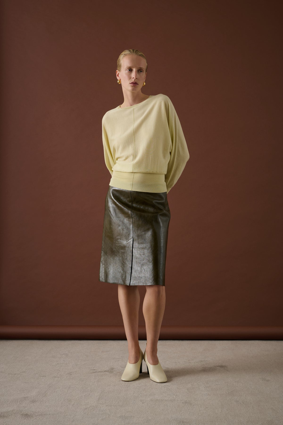 Liv skirt - Olive Green - Leather - Women