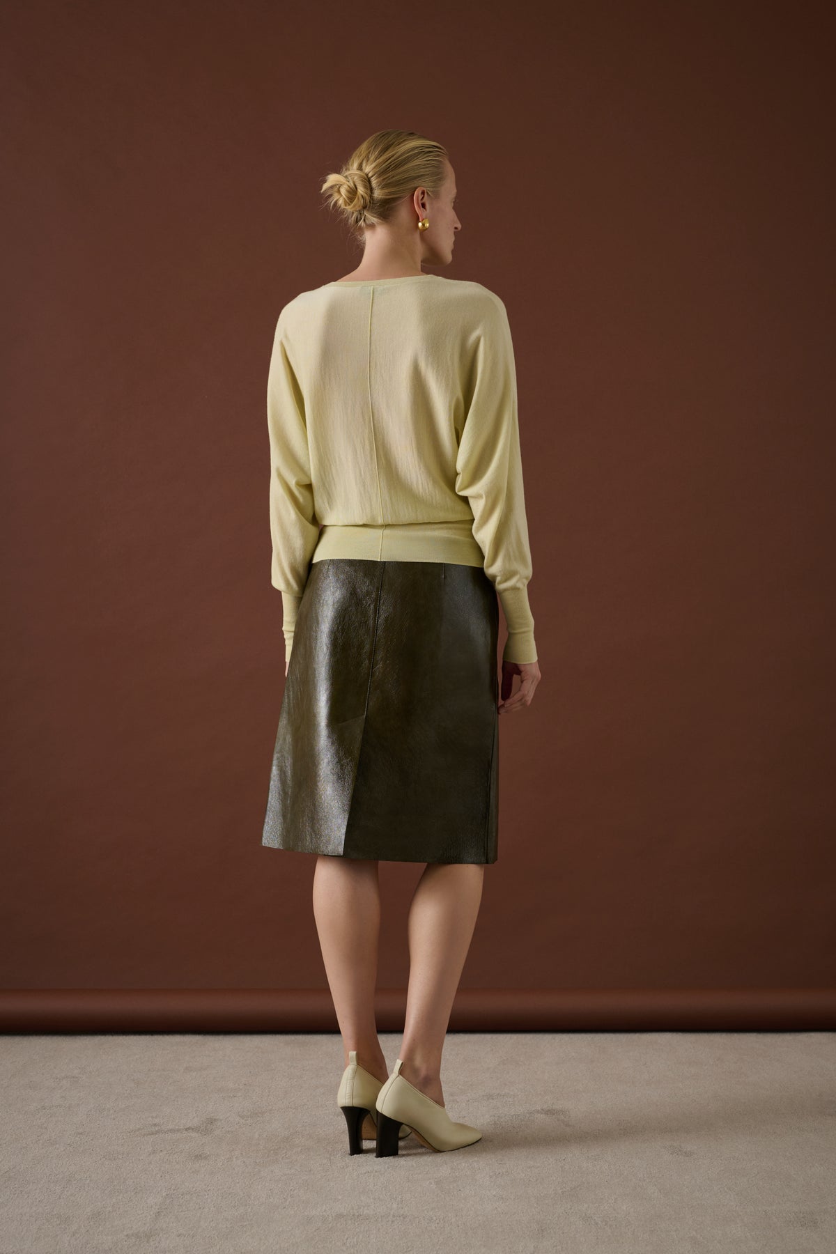 Liv skirt - Olive Green - Leather - Women