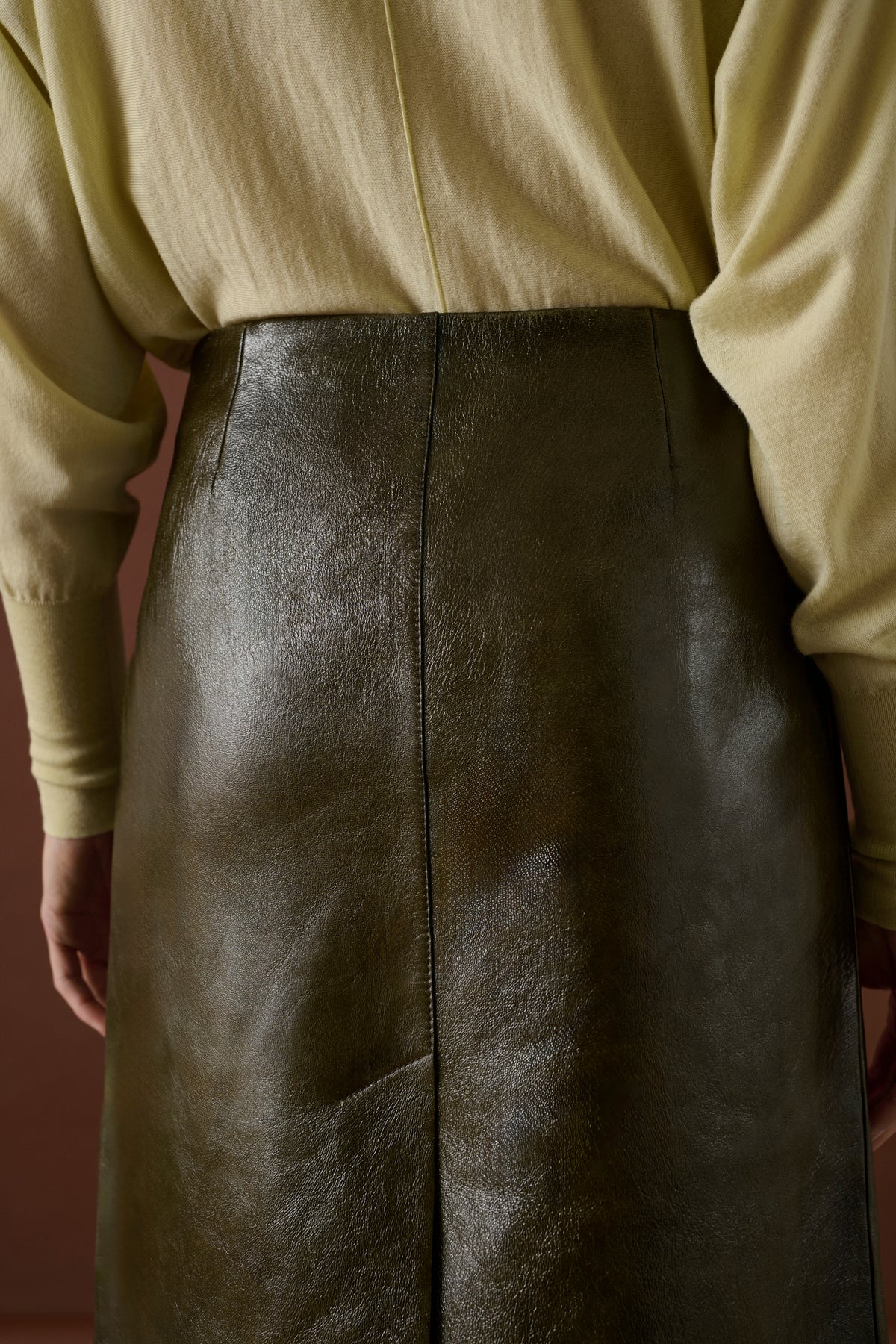 Liv skirt - Olive Green - Leather - Women