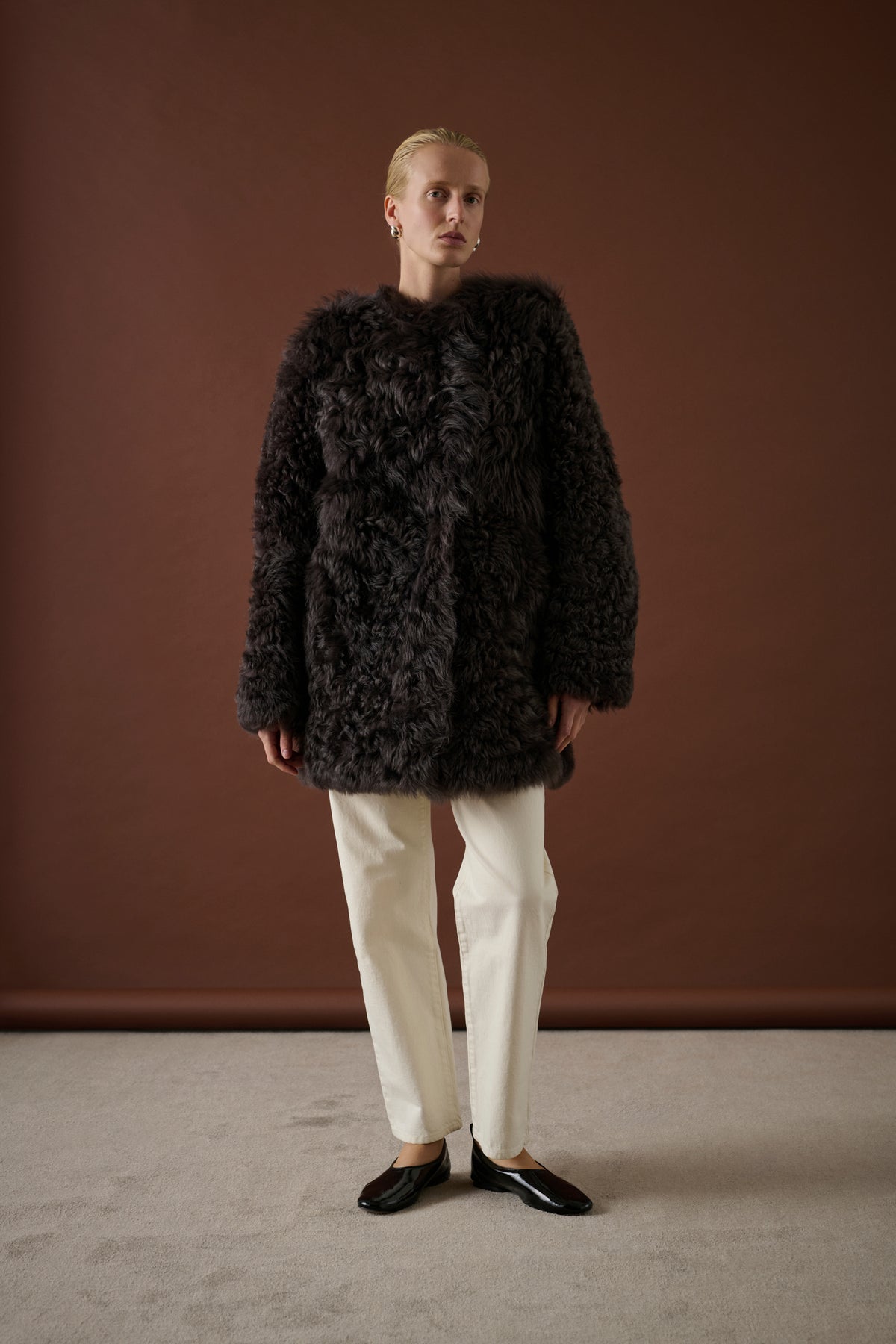 Abrigo Sven - Marrón Oscuro - Cuero - Mujer