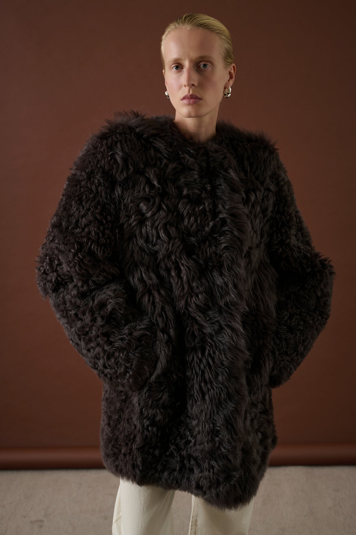 Abrigo Sven - Marrón Oscuro - Cuero - Mujer