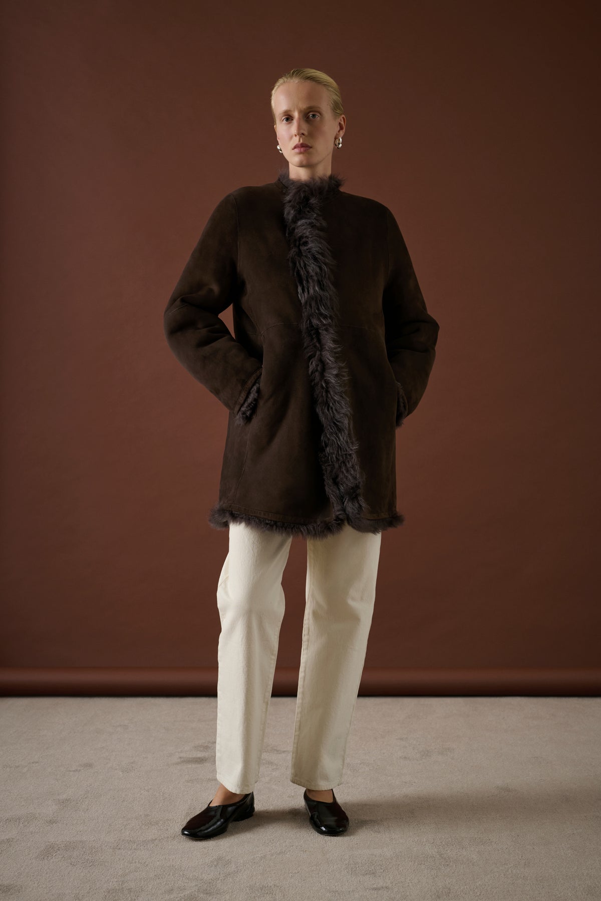 Abrigo Sven - Marrón Oscuro - Cuero - Mujer