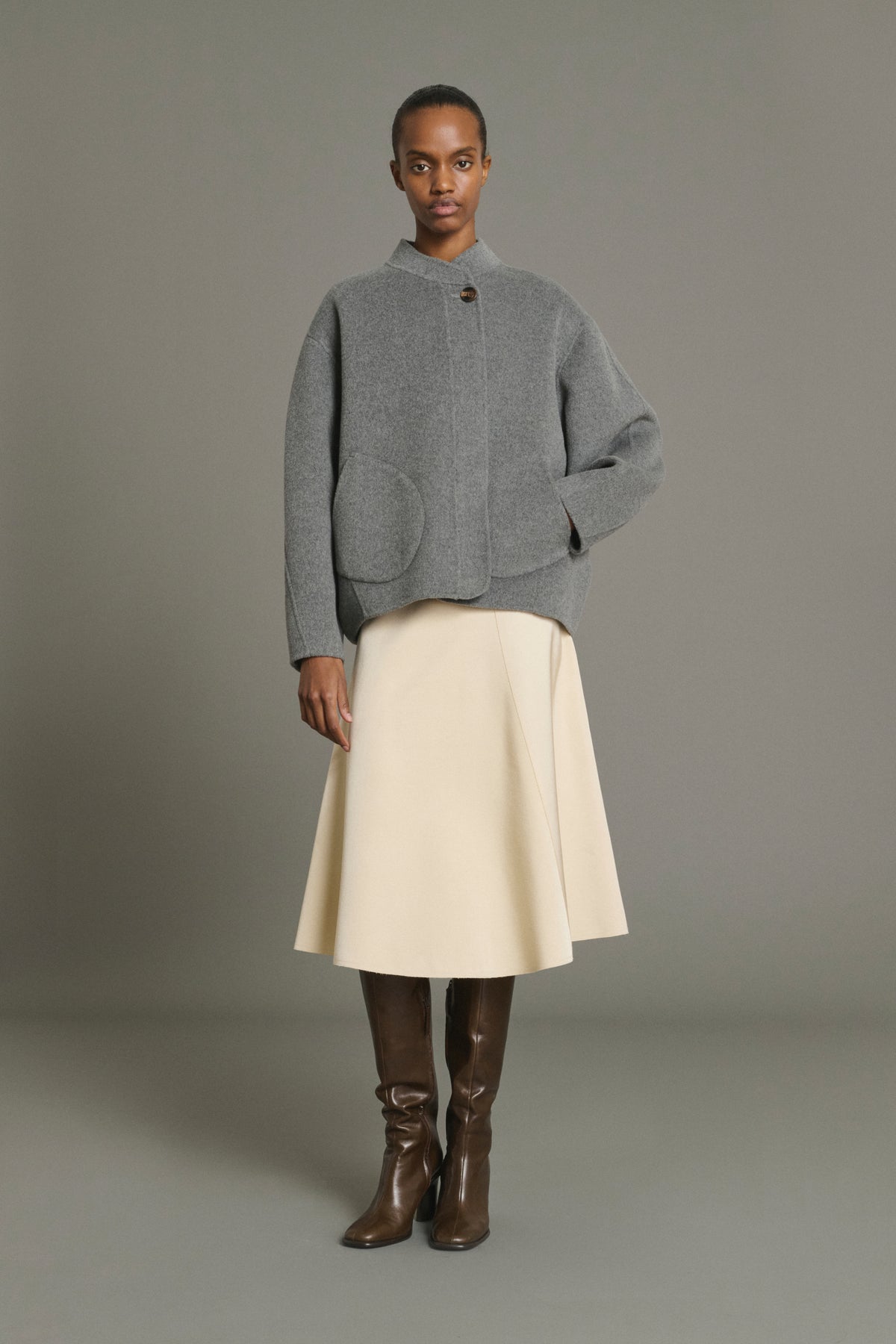 Manteau Windsor - Gris Clair - Laine - Femme