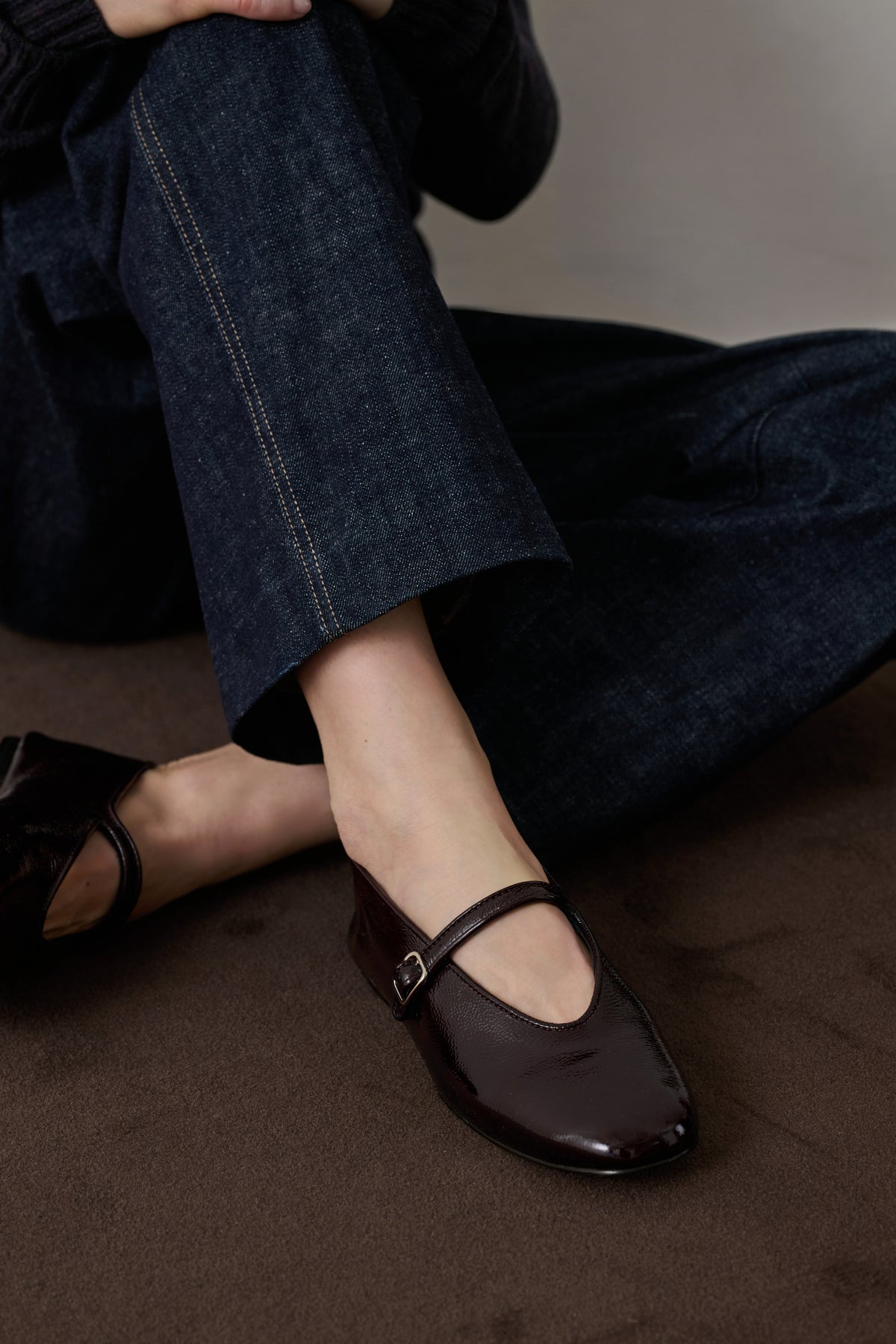 Ballet Flats Madeline - Dark Burgundy - Leather - Women vue 2