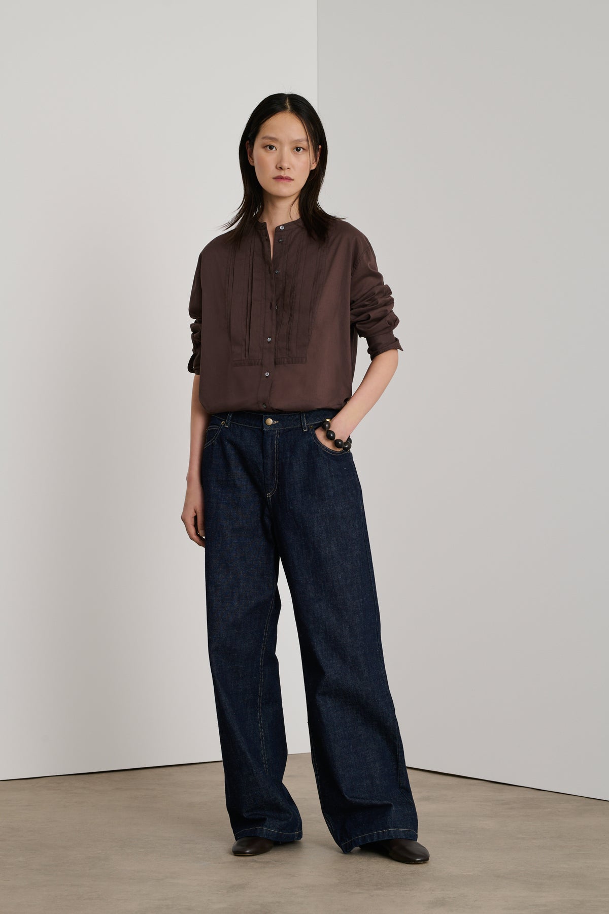 Eleanore Blouse - Brown - Cotton - Women vue 3