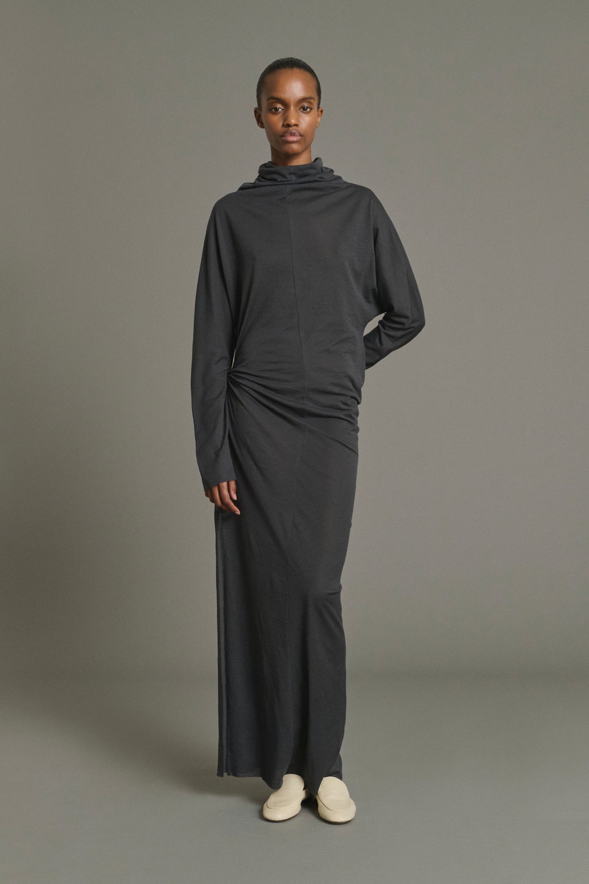 Robe Lola - Gris Anthracite - Coton - Femme vue 1