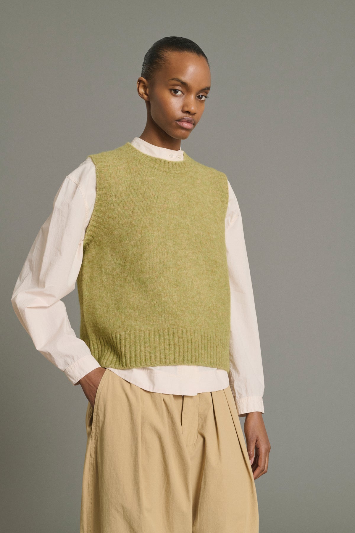 Pull Namaste - Sauge - Laine - Femme