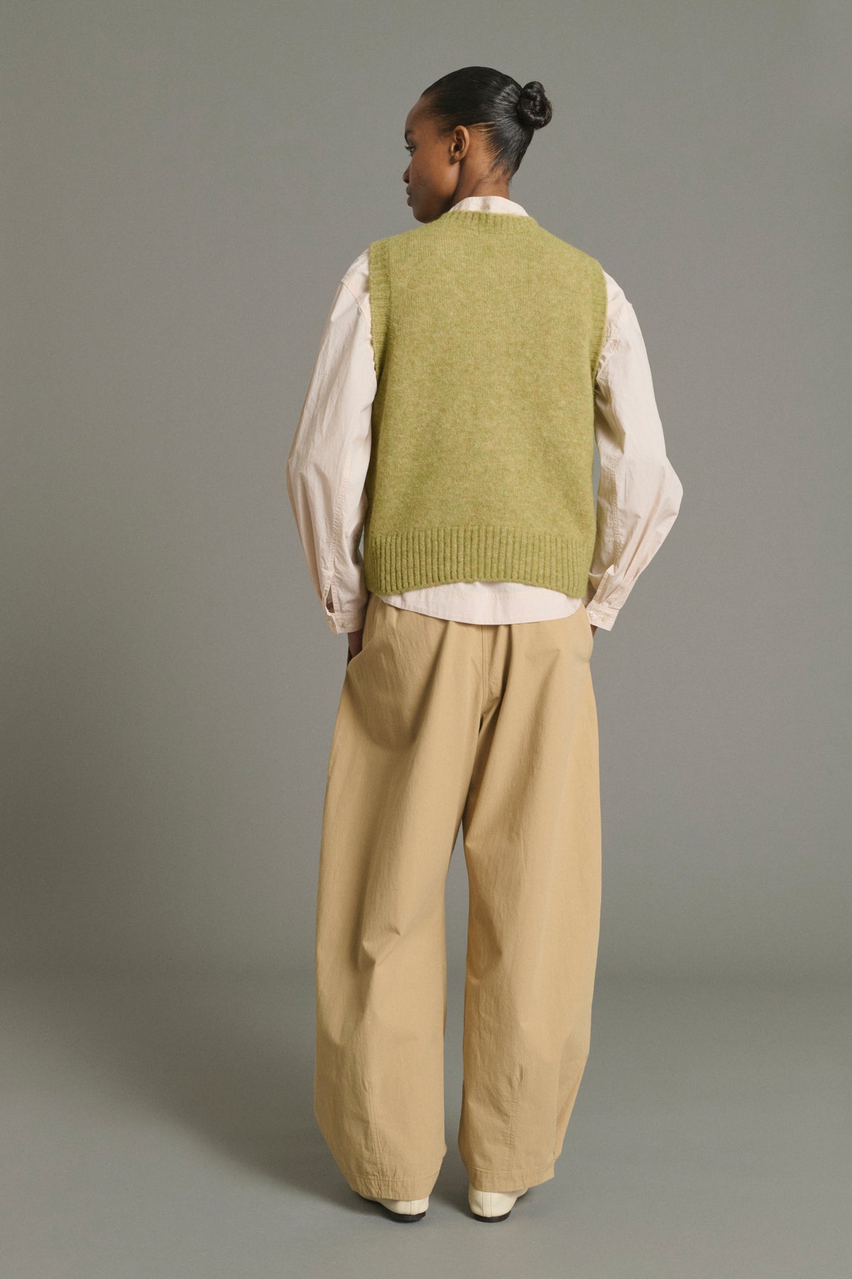 Pull Namaste - Sauge - Laine - Femme vue 2