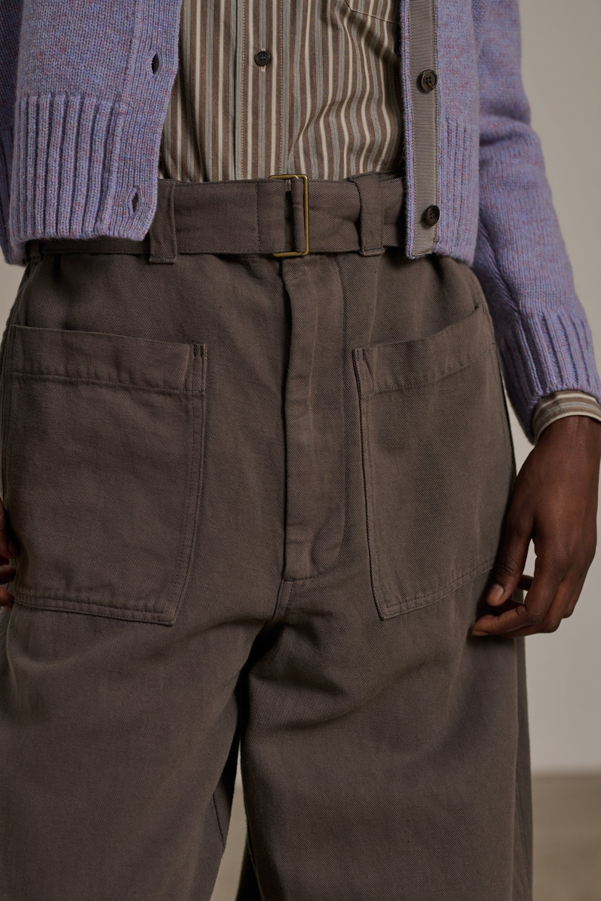 Pantalon Vagabond - Gris Parme - Coton - Femme vue 4