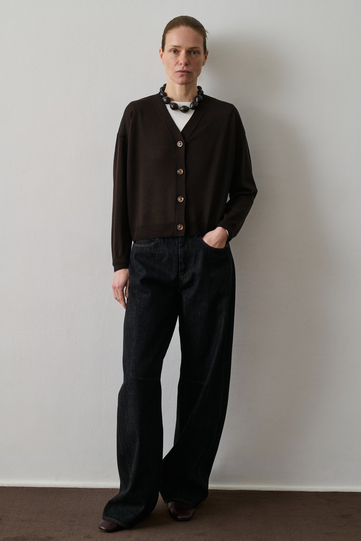 Idem Cardigan - Chocolate - Wool - Women