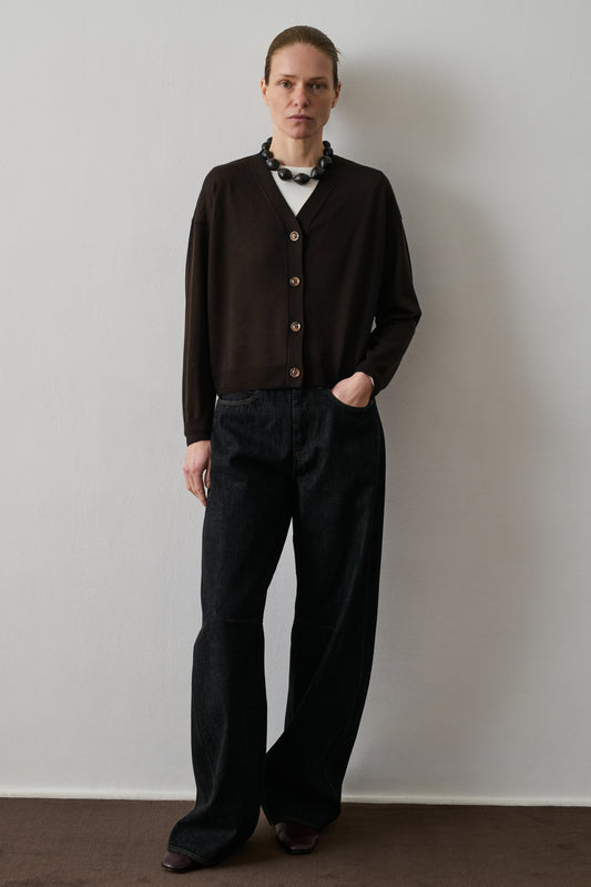 Idem Cardigan - Chocolate - Wool - Women