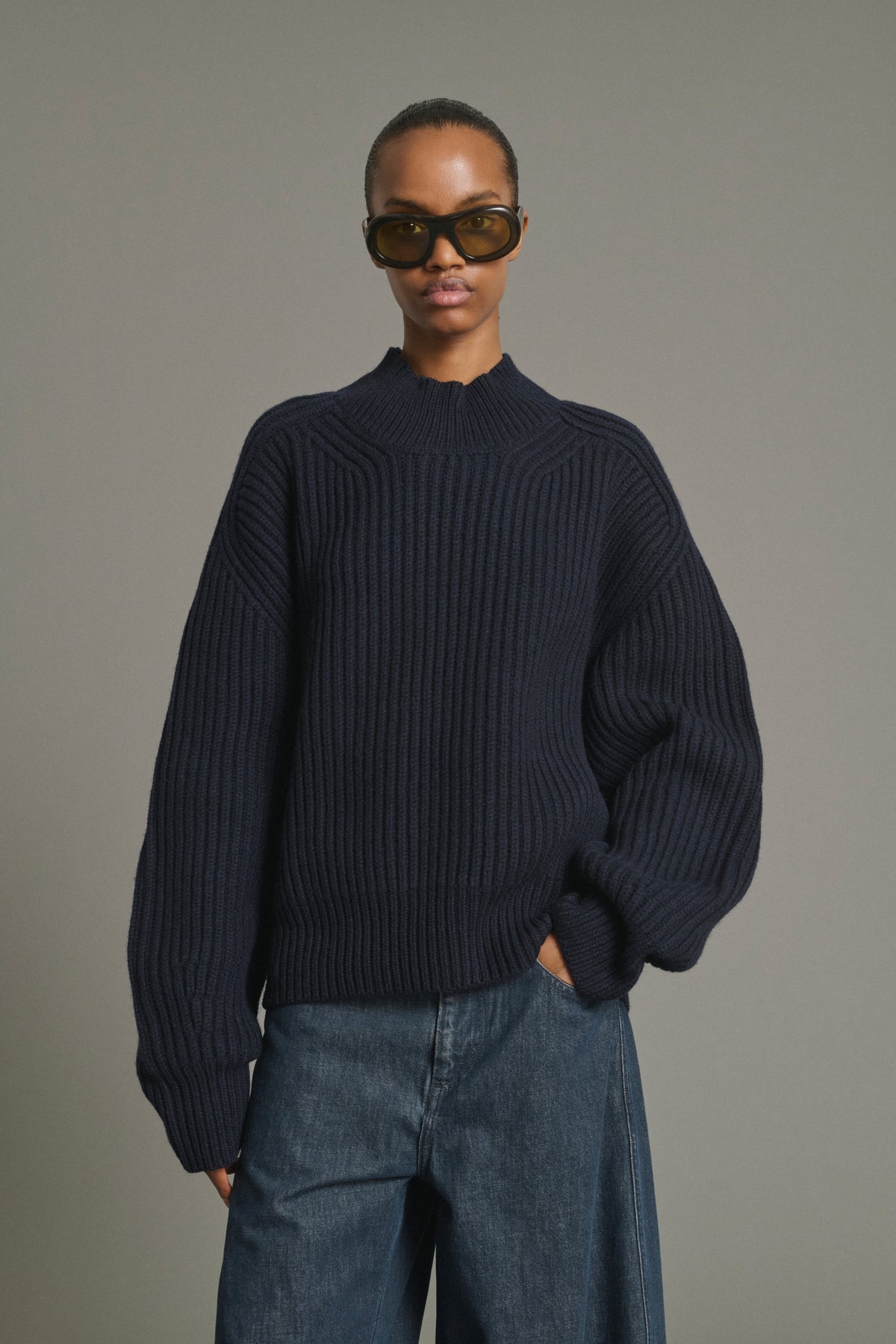 Pull Flamand - Navy Laine Mérinos Grosses Côtes - Soeur vue 1