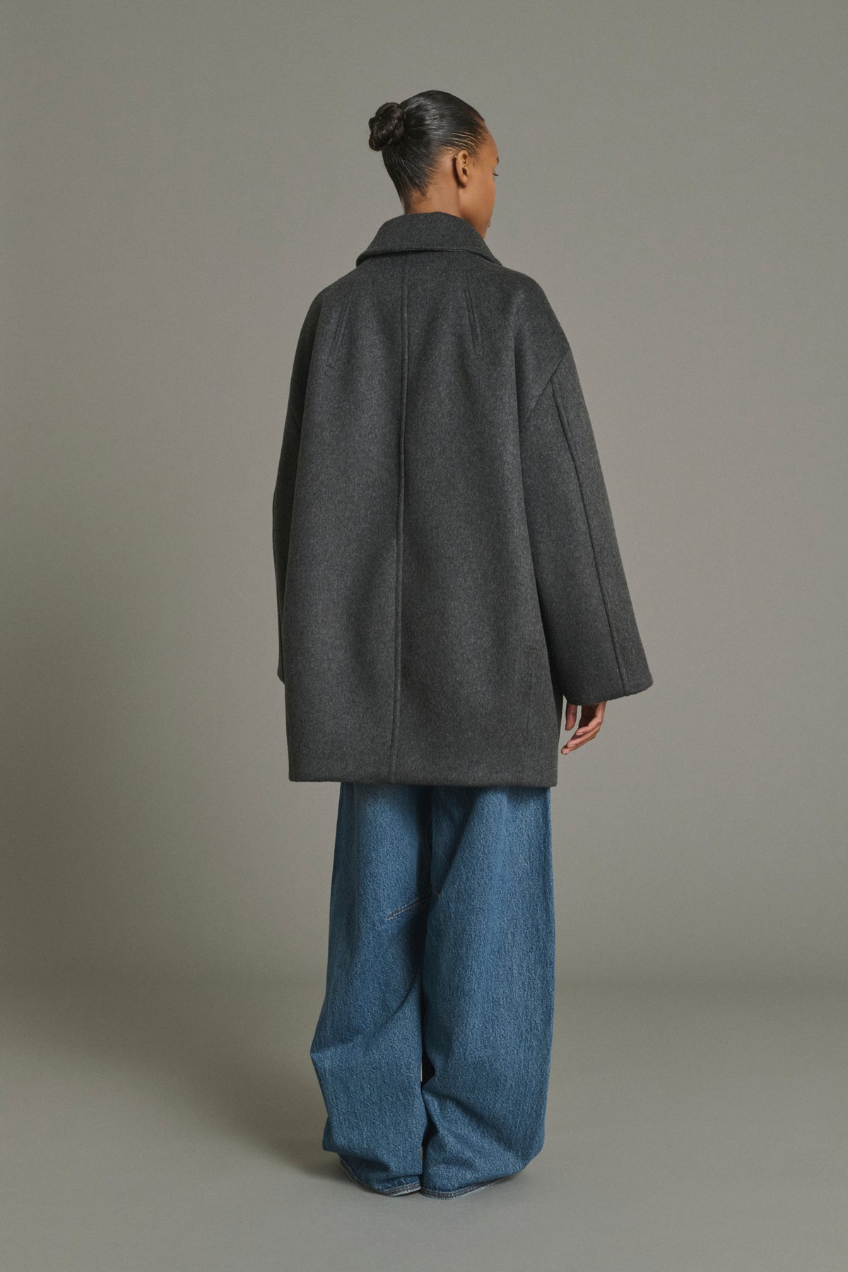 Manteau Kasper - Anthracite Chiné - Laine - Femme vue 2