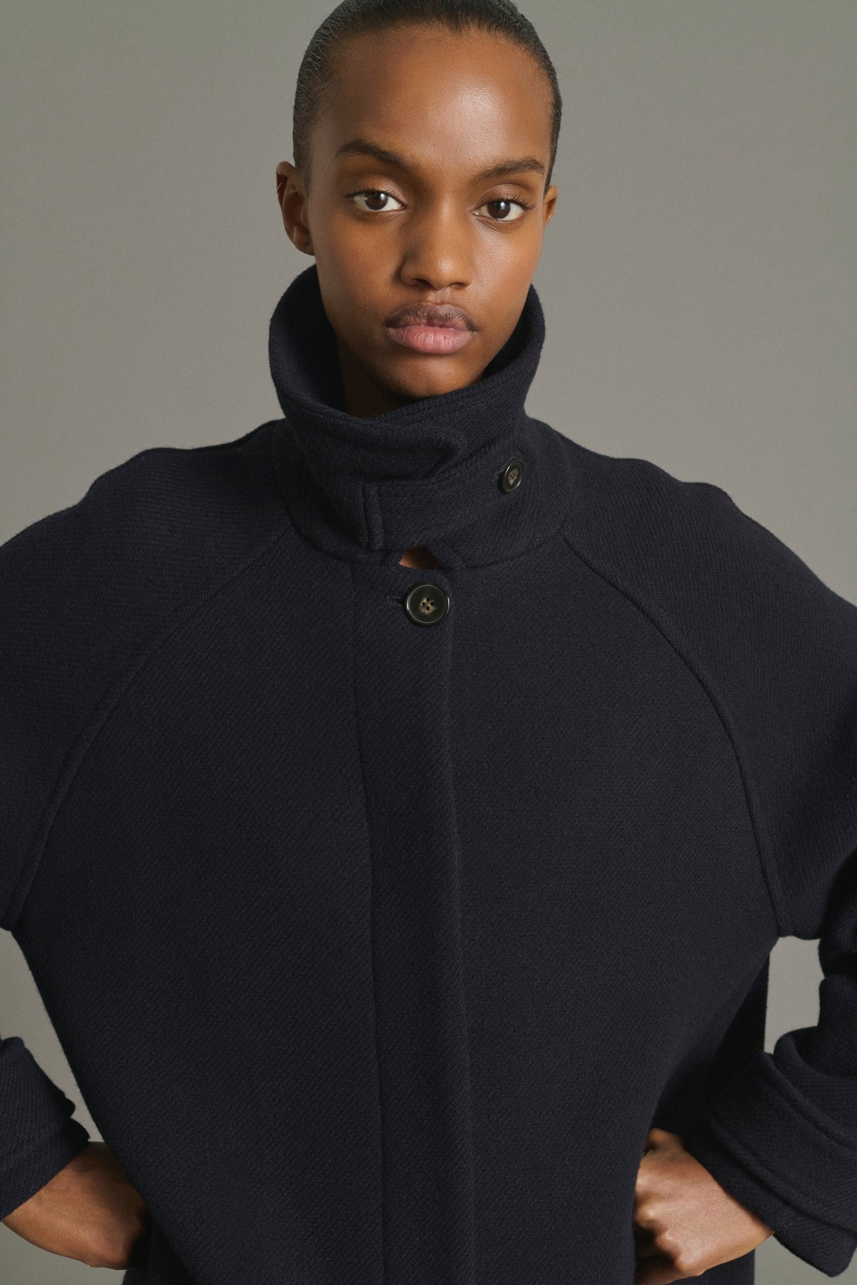 Berlin coat - Navy - Wool - Women vue 3