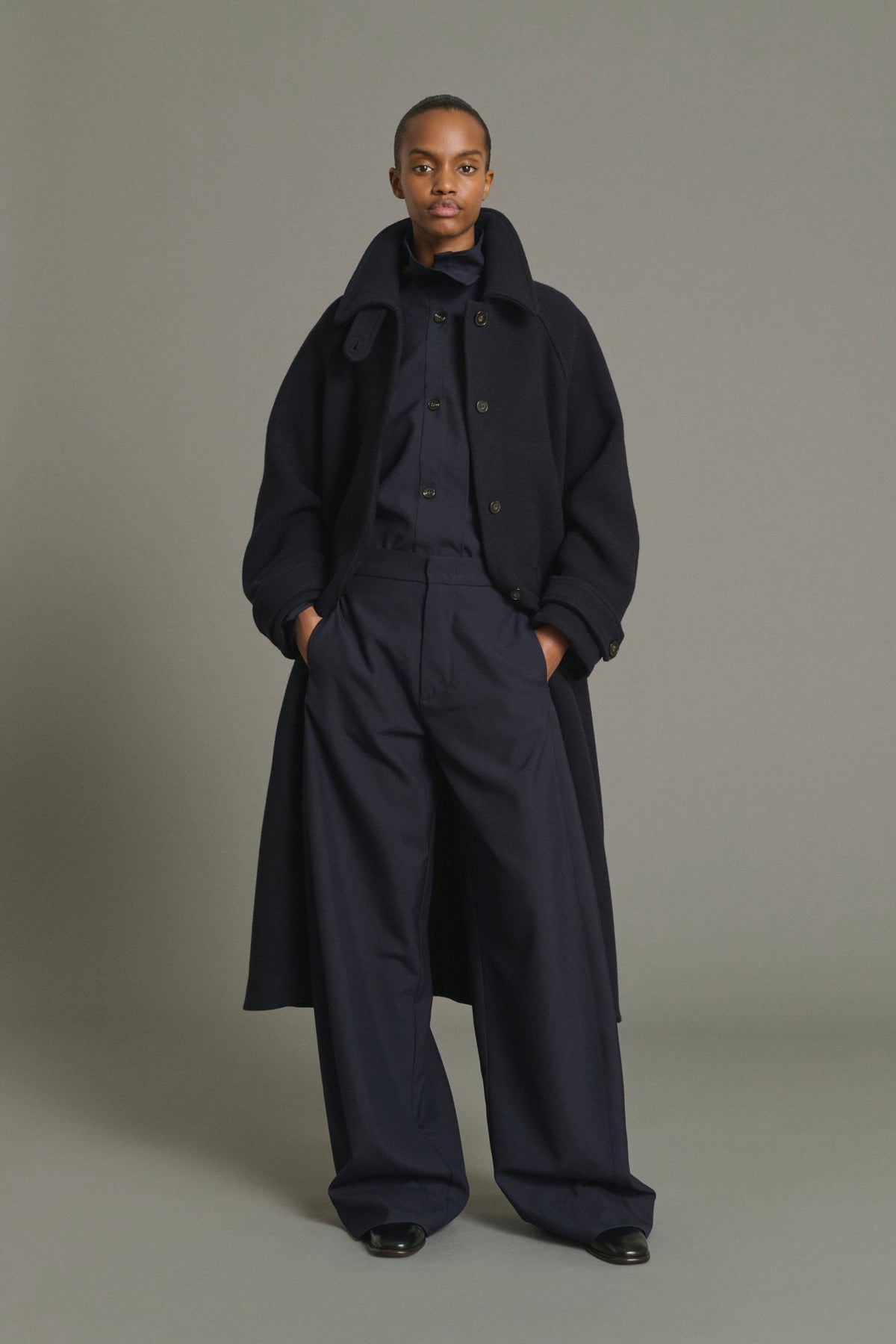 Berlin coat - Navy - Wool - Women vue 4