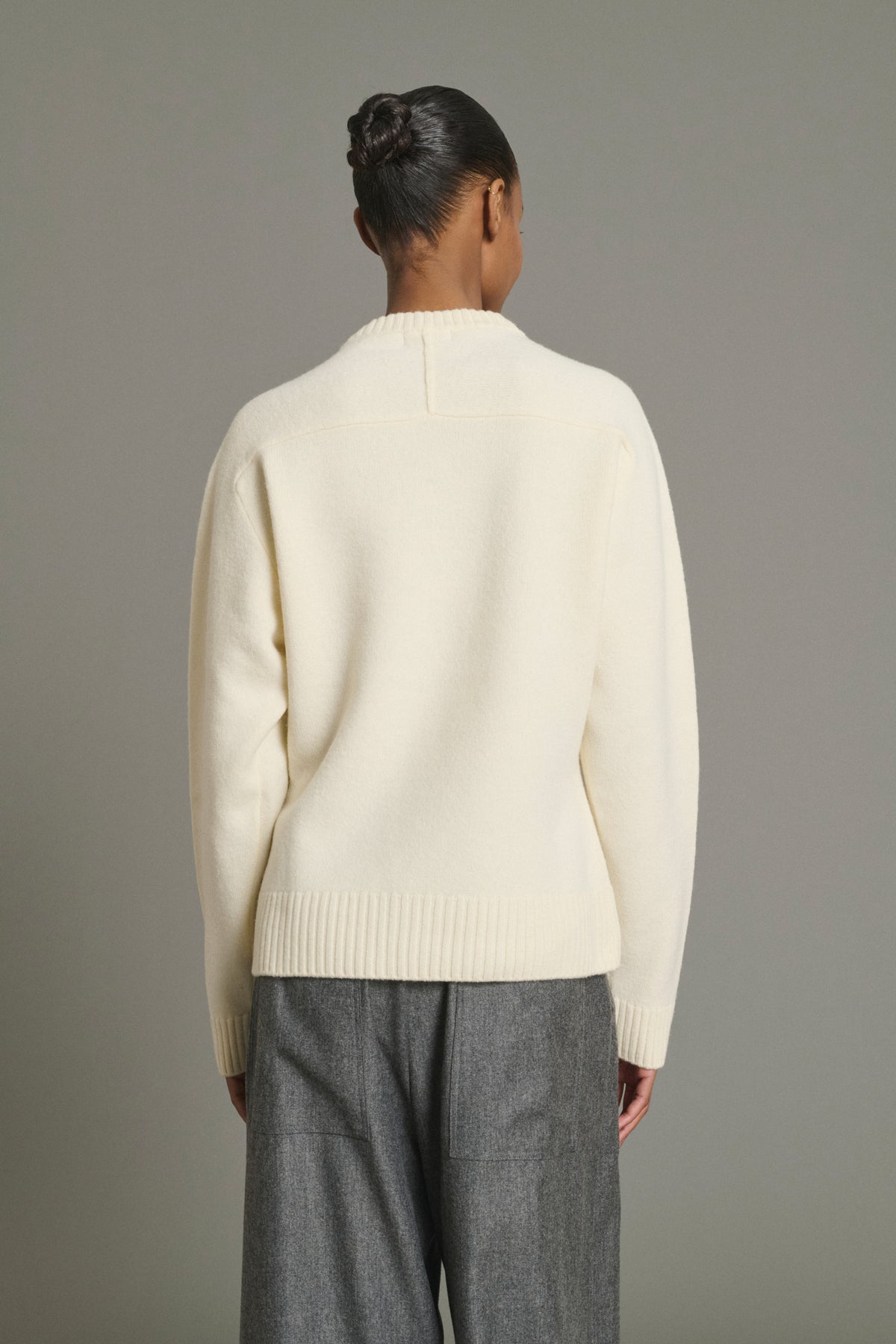 Pull Jeremie - Écru - Laine Mérinos - Femme vue 2