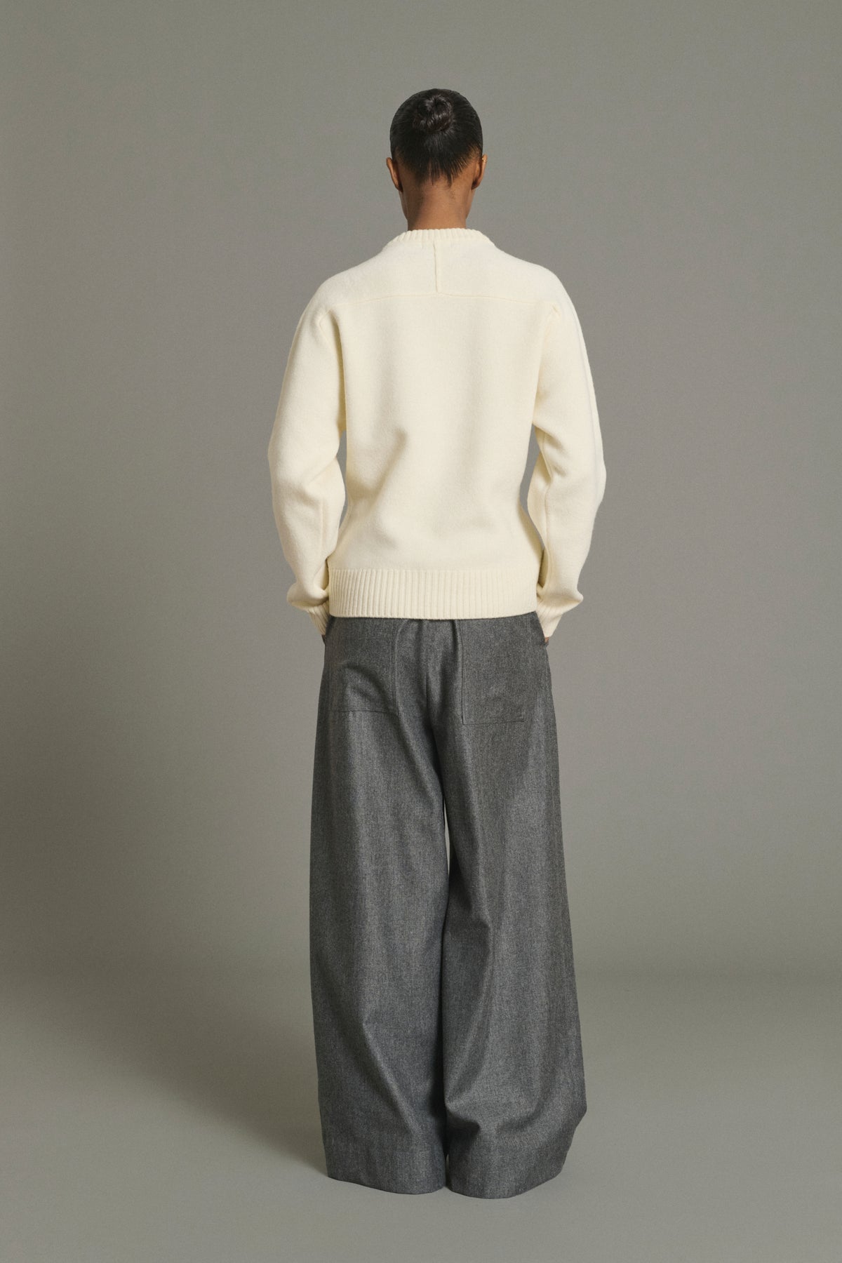 Pull Jeremie - Écru - Laine Mérinos - Femme vue 4