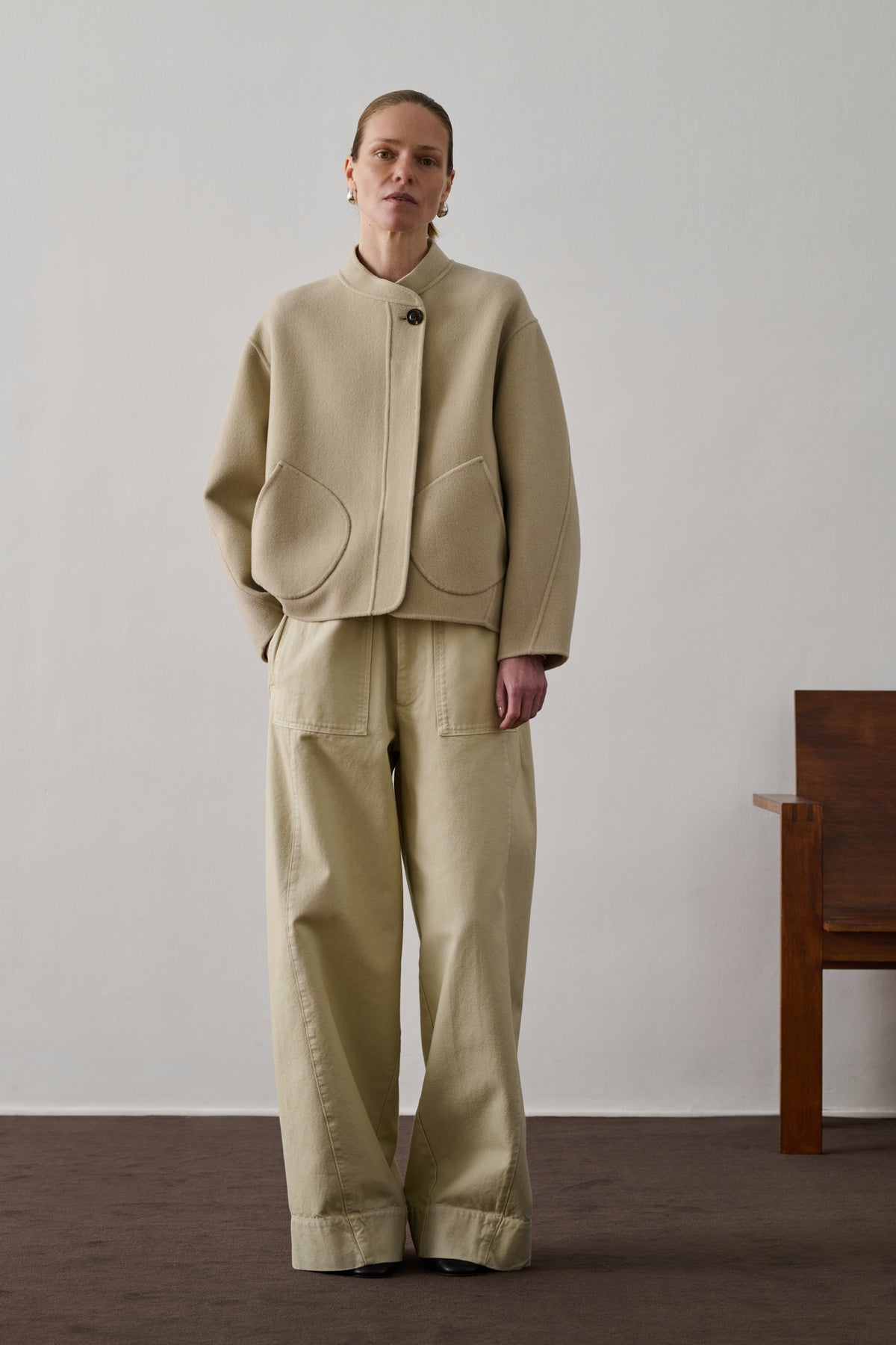 Manteau Windsor - Craie - Laine - Femme