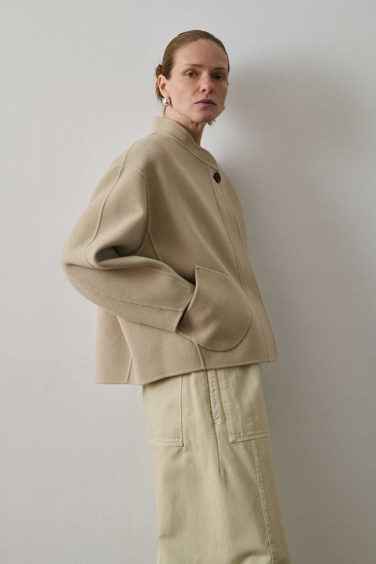 Manteau Windsor - Craie - Laine - Femme vue 3