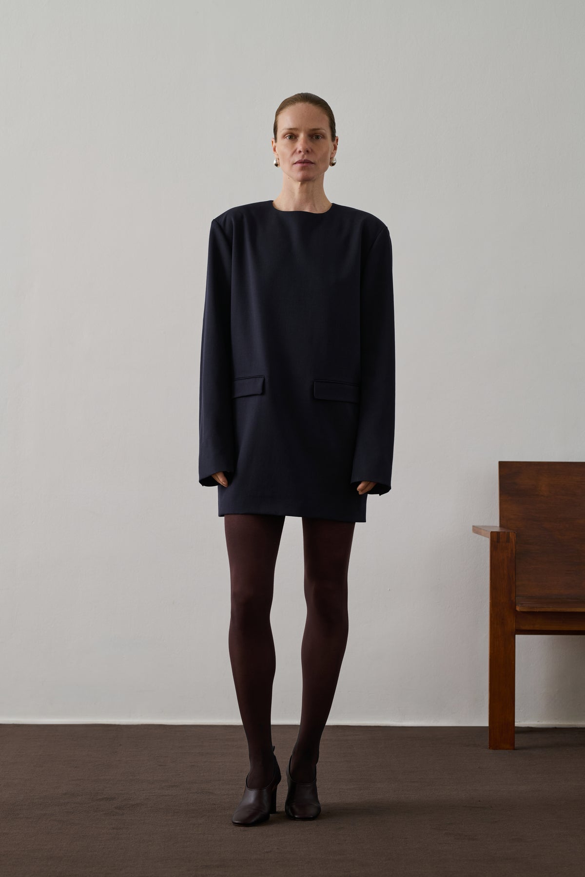 Goya dress - Midnight Blue - Wool - Women vue 1