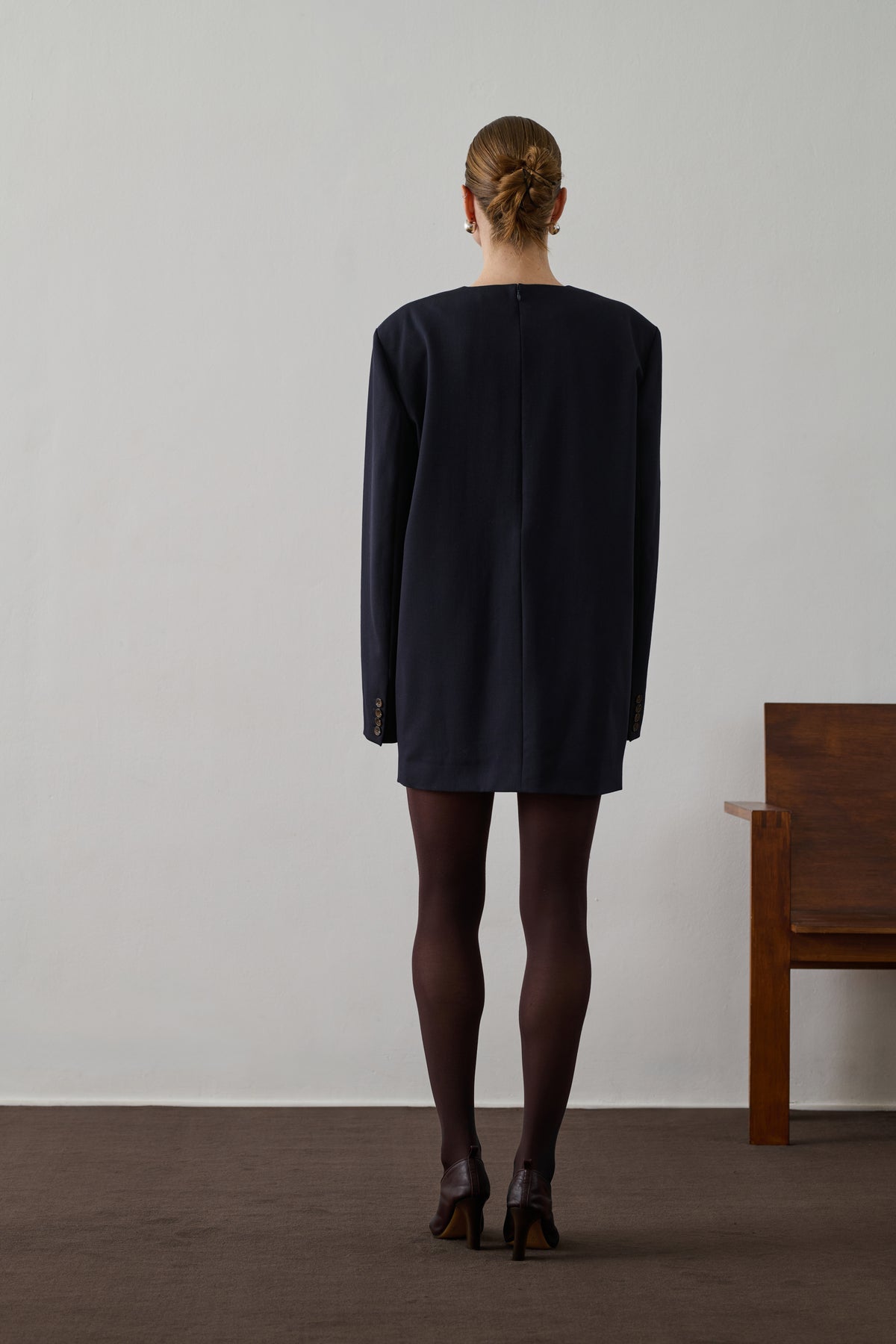 Goya dress - Midnight Blue - Wool - Women vue 2