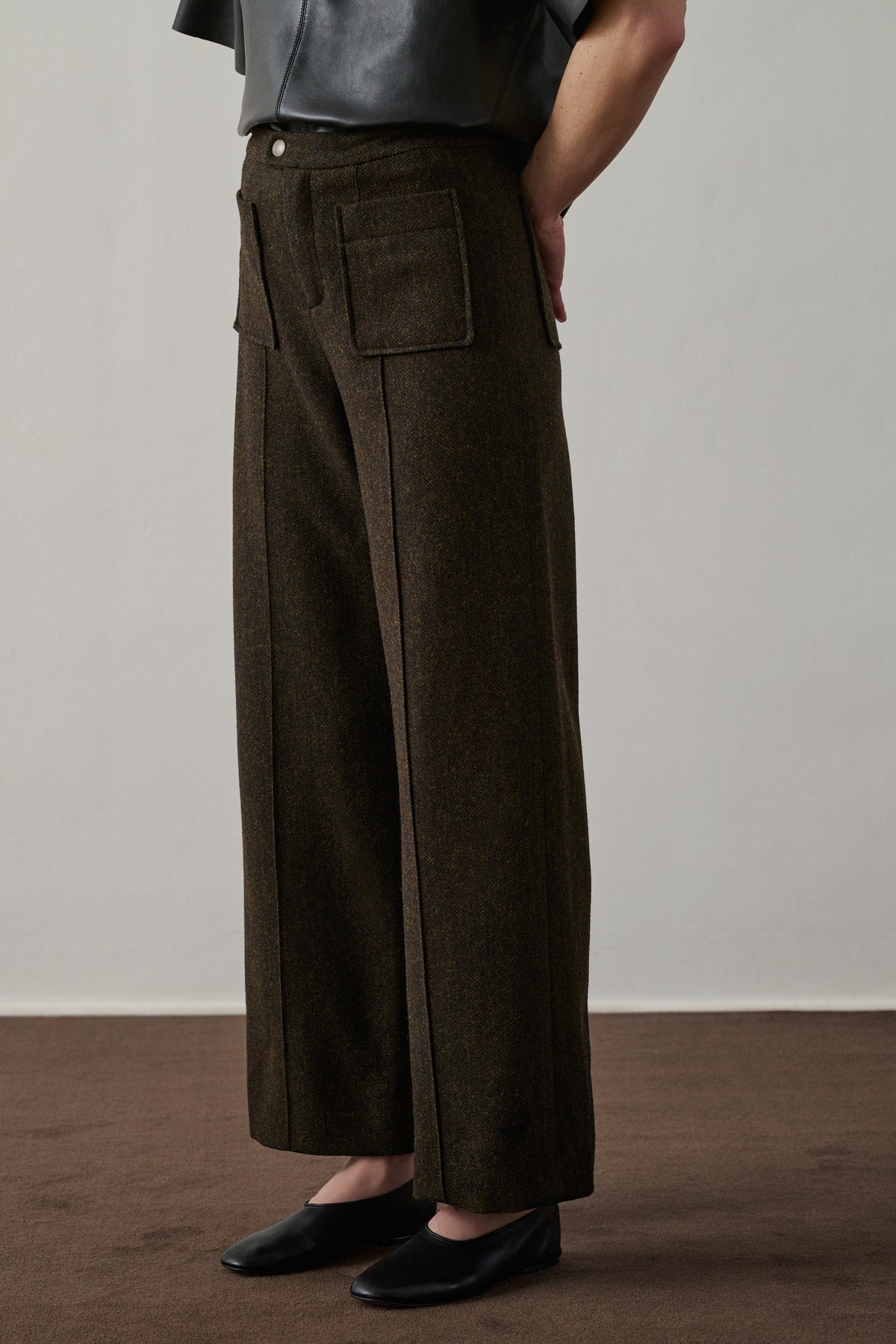 Pantalón Harry - Caqui/Negro - Lana - Mujer