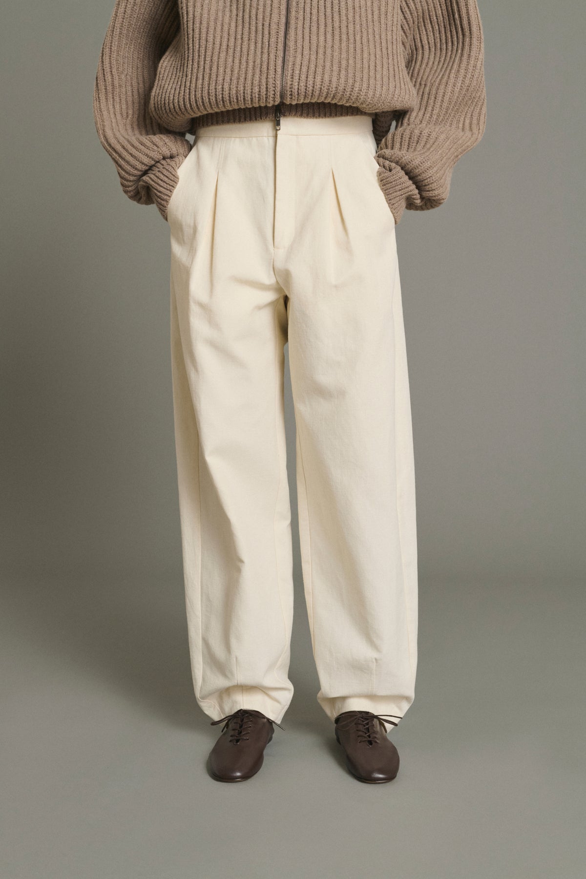 Pantalon Baptiste - Écru - Coton - Femme vue 3