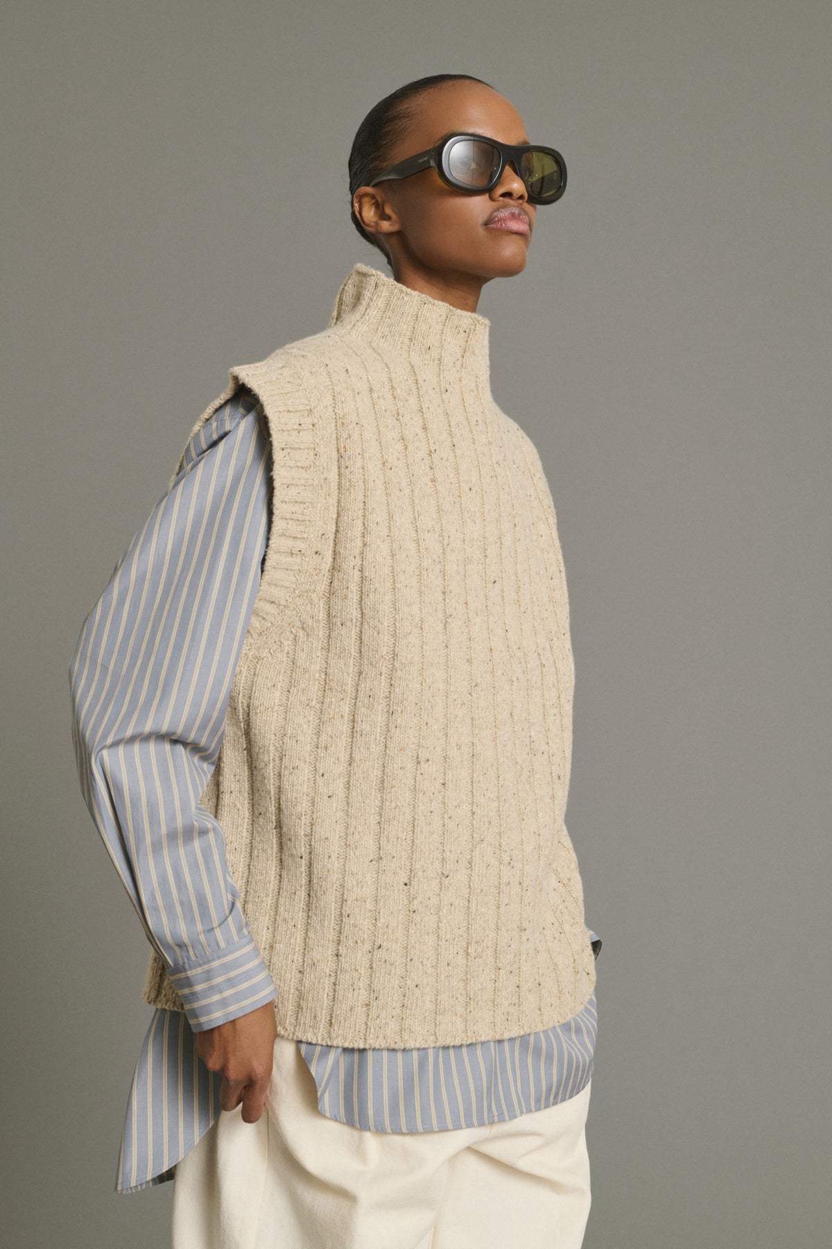 Pull Jethro - Beige Clair - Laine - Femme vue 3