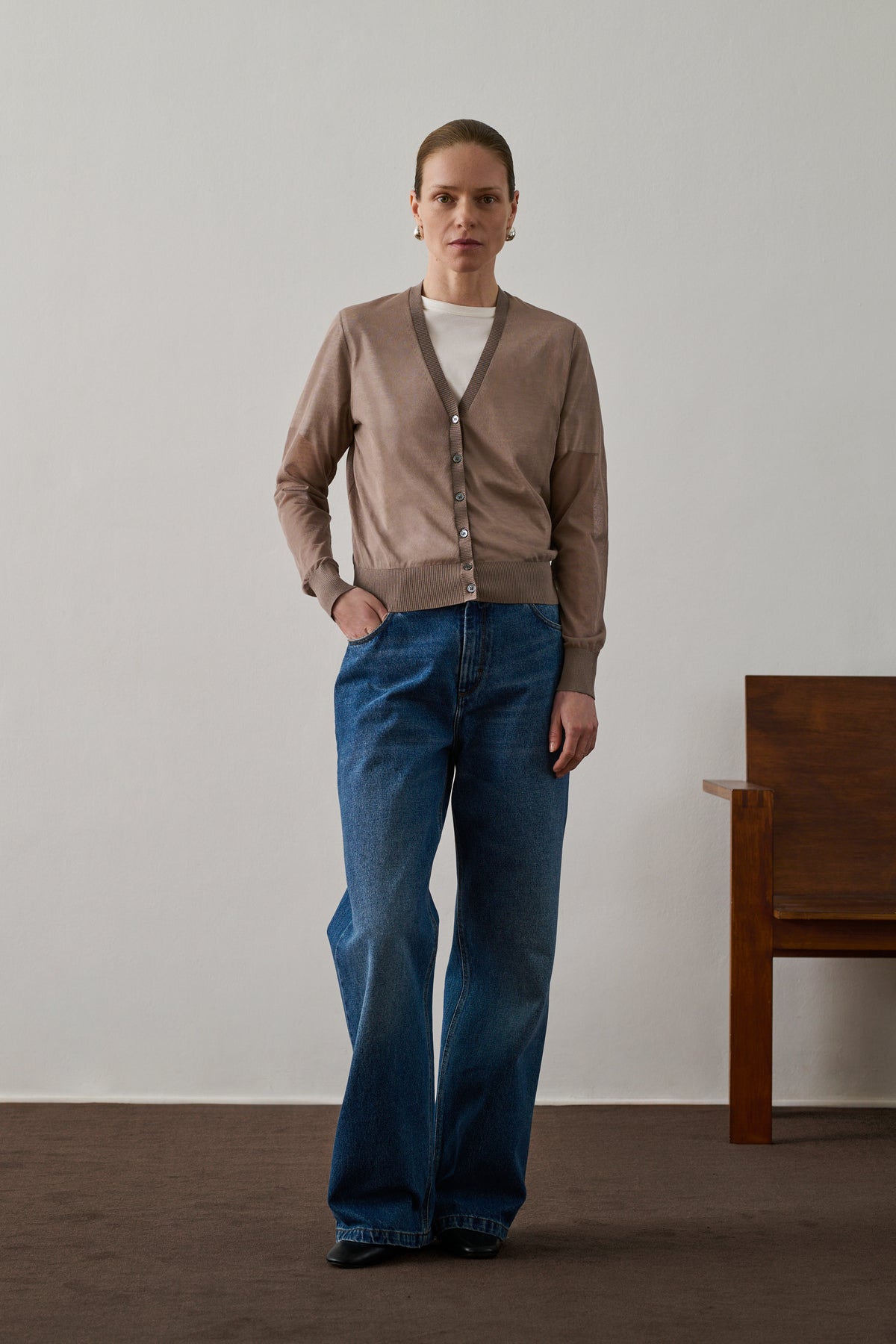 Cardigan Etretat - Taupe - Coton - Femme