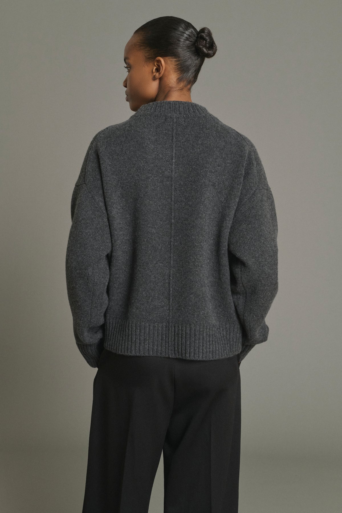 Pull Julie - Gris Anthracite - Laine Mérinos - Femme vue 4