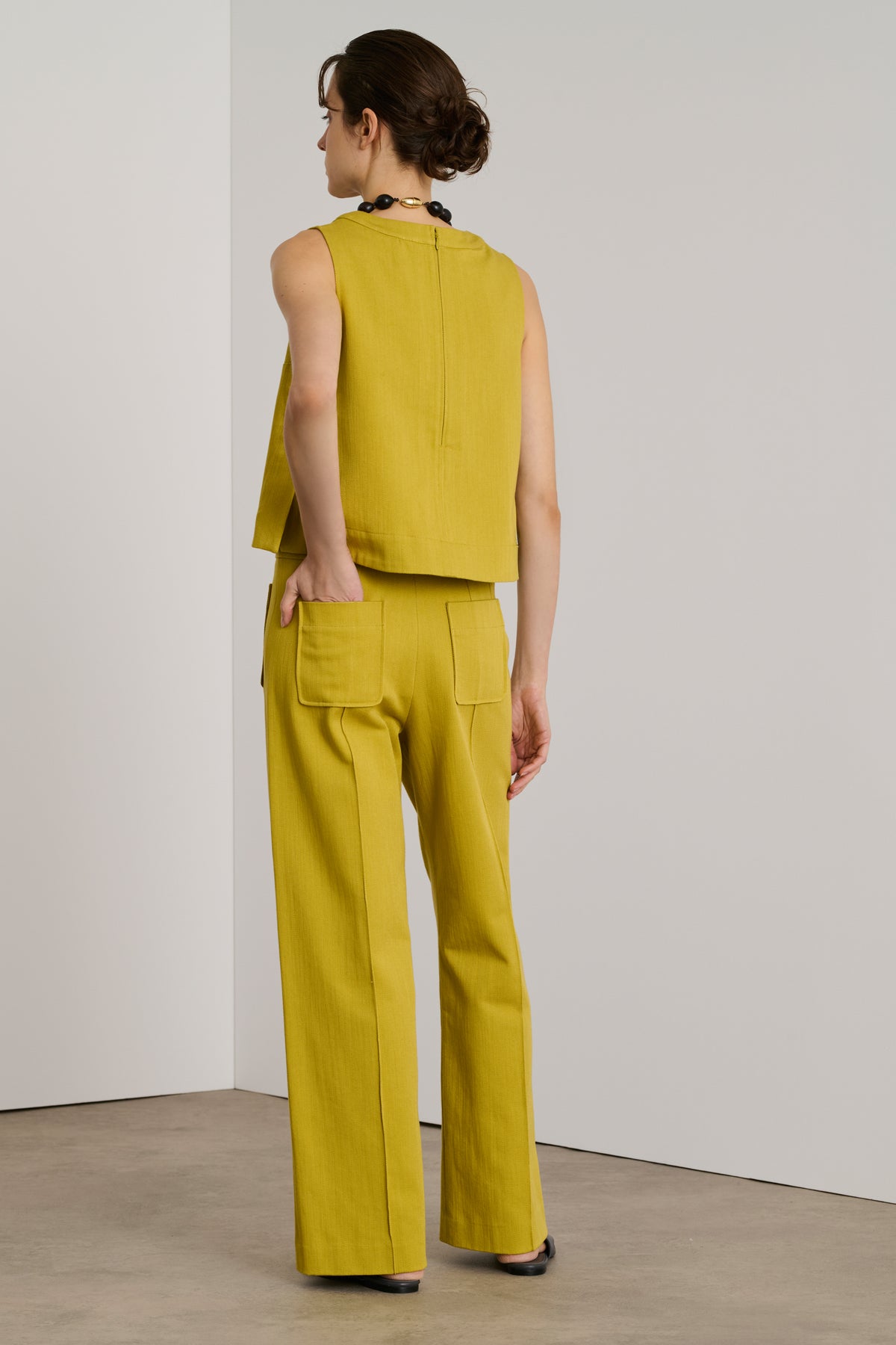 Harry trousers - Golden Yellow - Cotton - Women vue 3