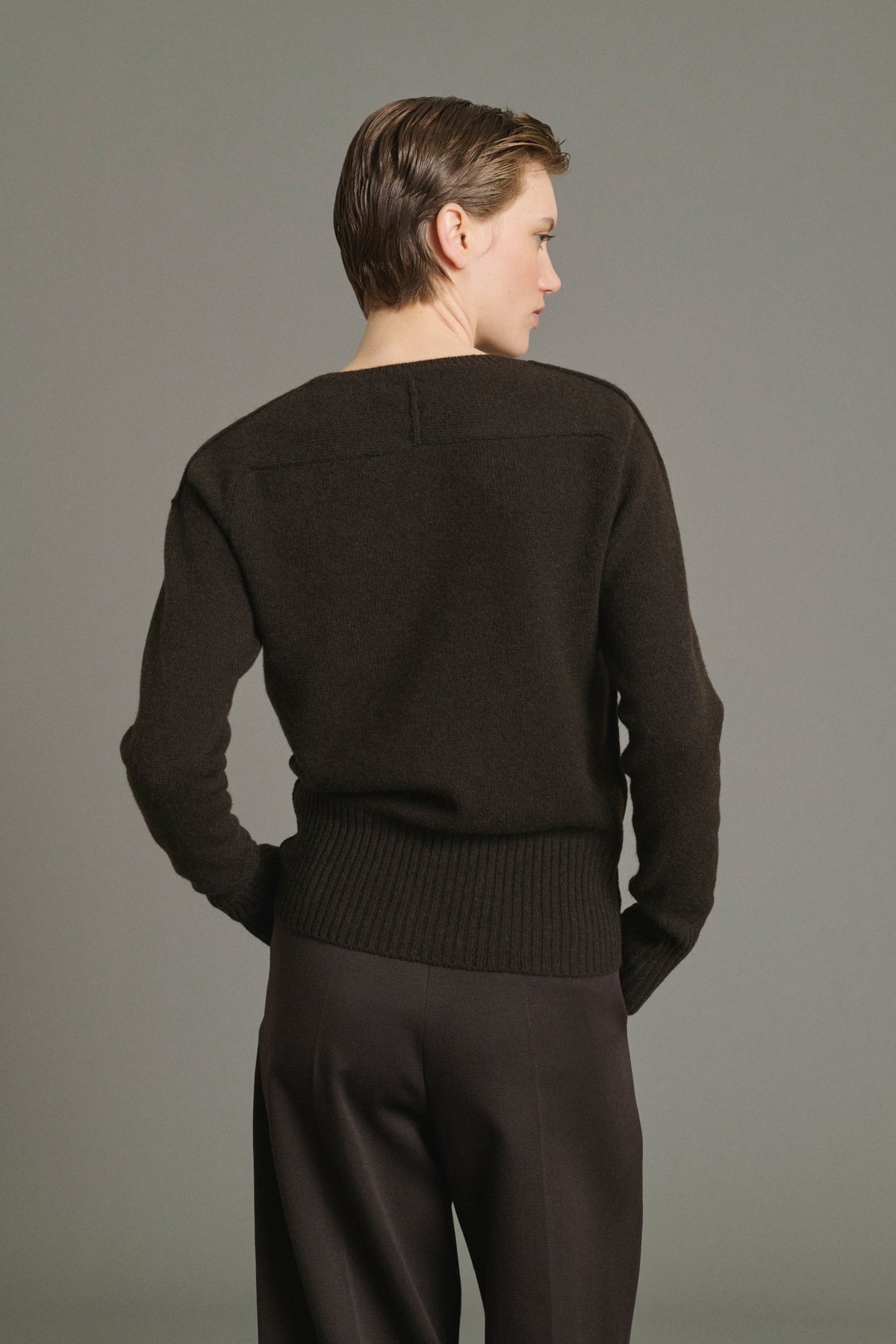 Pull Jamie - Chocolat - Laine Mérinos - Femme